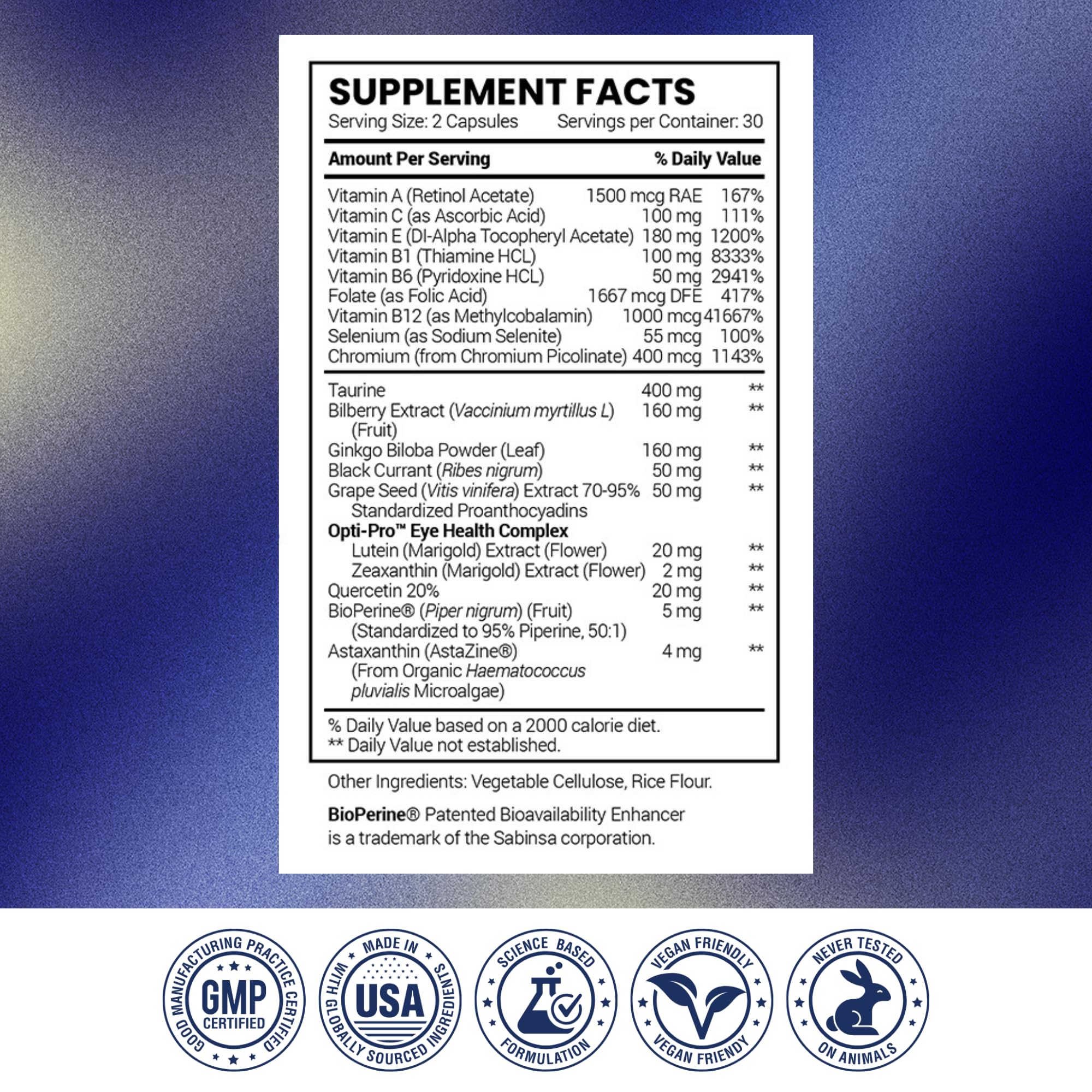Research Verified Eye Health - Nourish Eyes & Vision, Support Retina, 360 Capsules | Made in USA