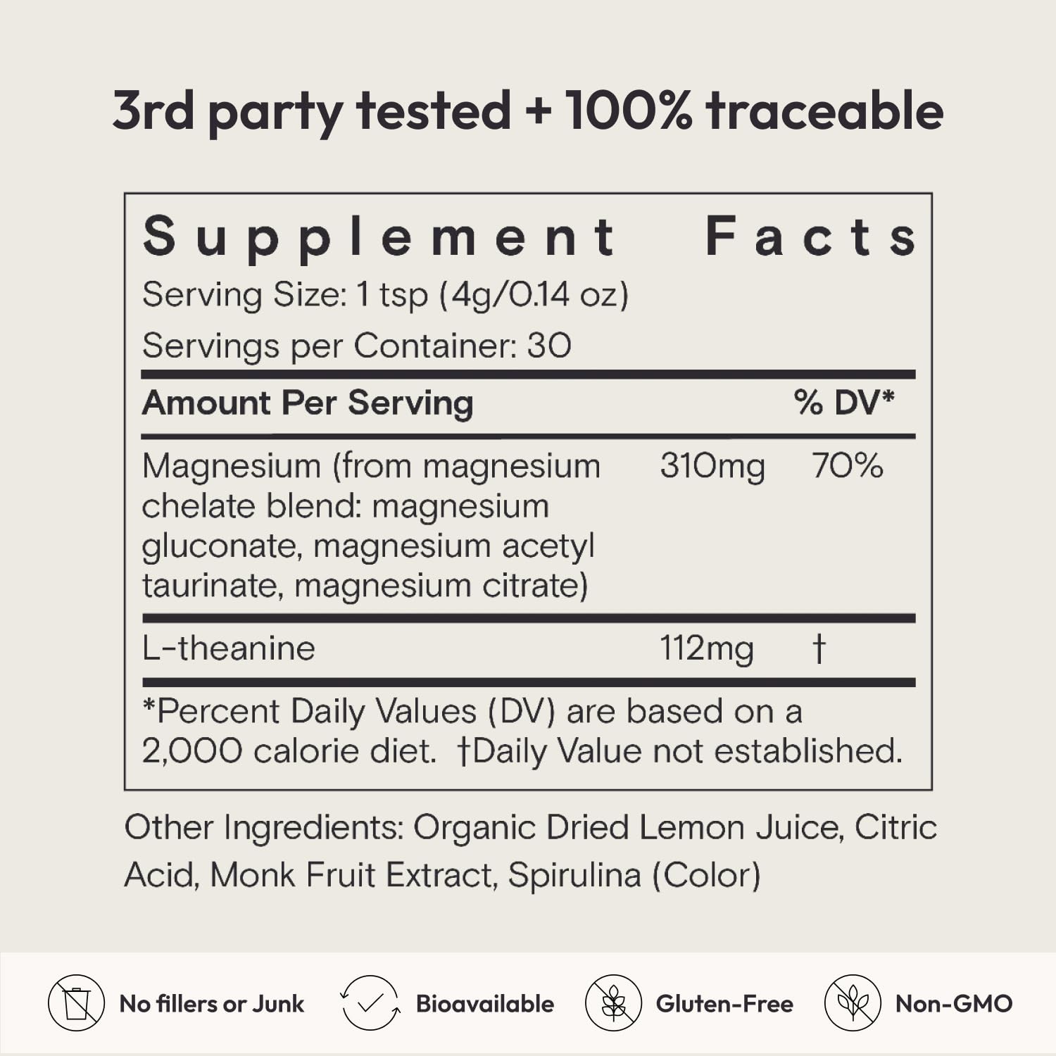 Moon Juice Magnesi-Om Magnesium Powder – Chelated Magnesium + L-Theanine for Rest, Relaxation & Regularity – Vegan & Non-GMO – Blue Lemon, 4.2 oz