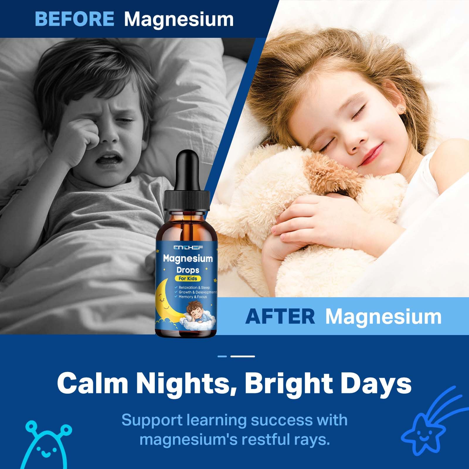 Magnesium Glycinate Drops for Kids – Strawberry Flavor (2 oz) – Sleep, Calm, Focus & Immune Support