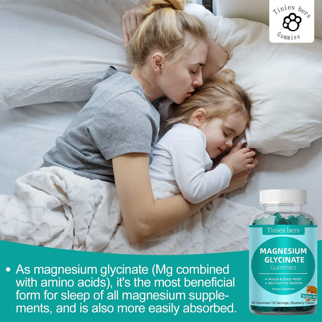 Magnesium Glycinate Gummies 500mg – Sugar Free, 60 Count | Sleep, Stress & Muscle Support (Vegan, Gluten Free)
