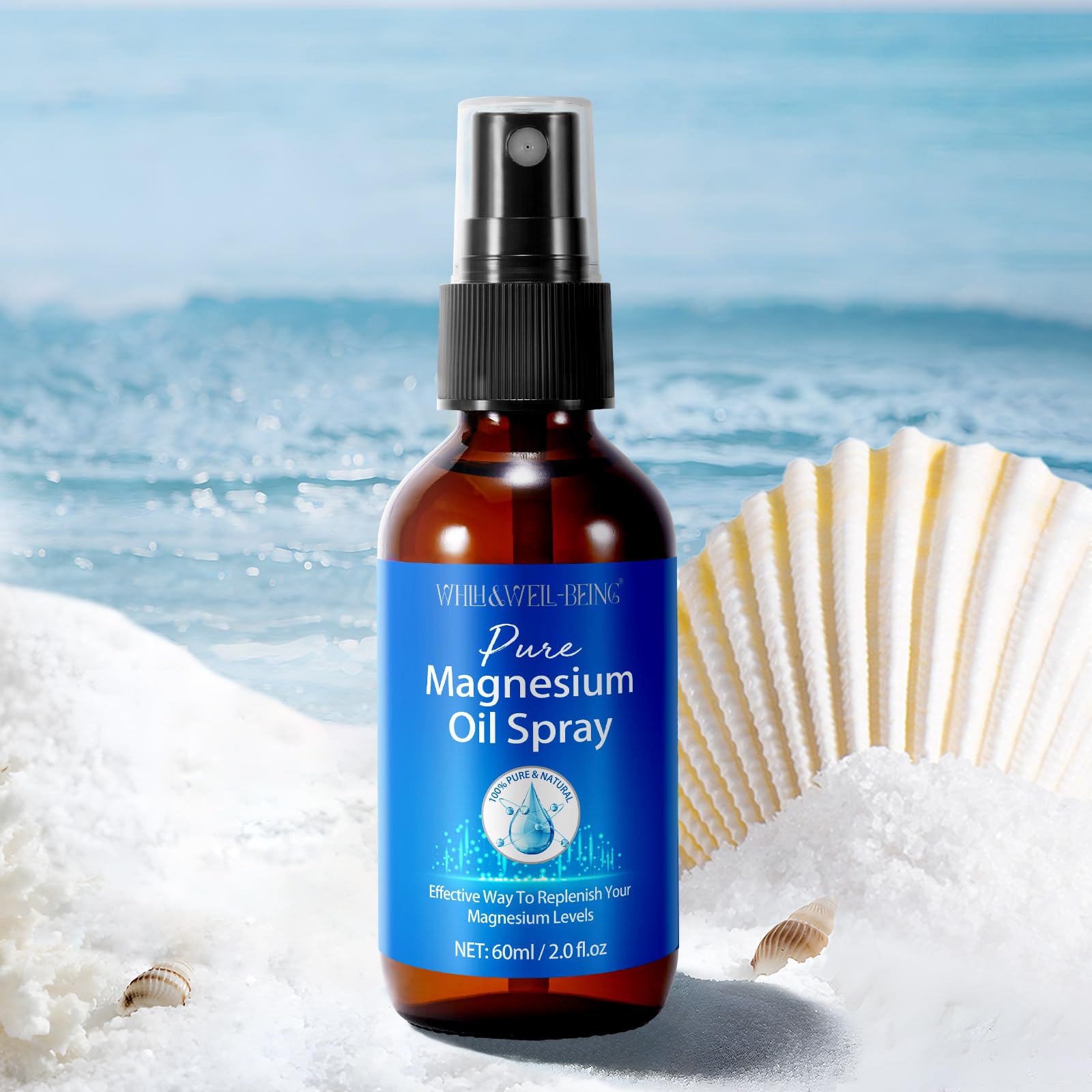 Magnesium Spray – Pure Magnesium Oil for Feet | Glass Bottle, Easy Absorption