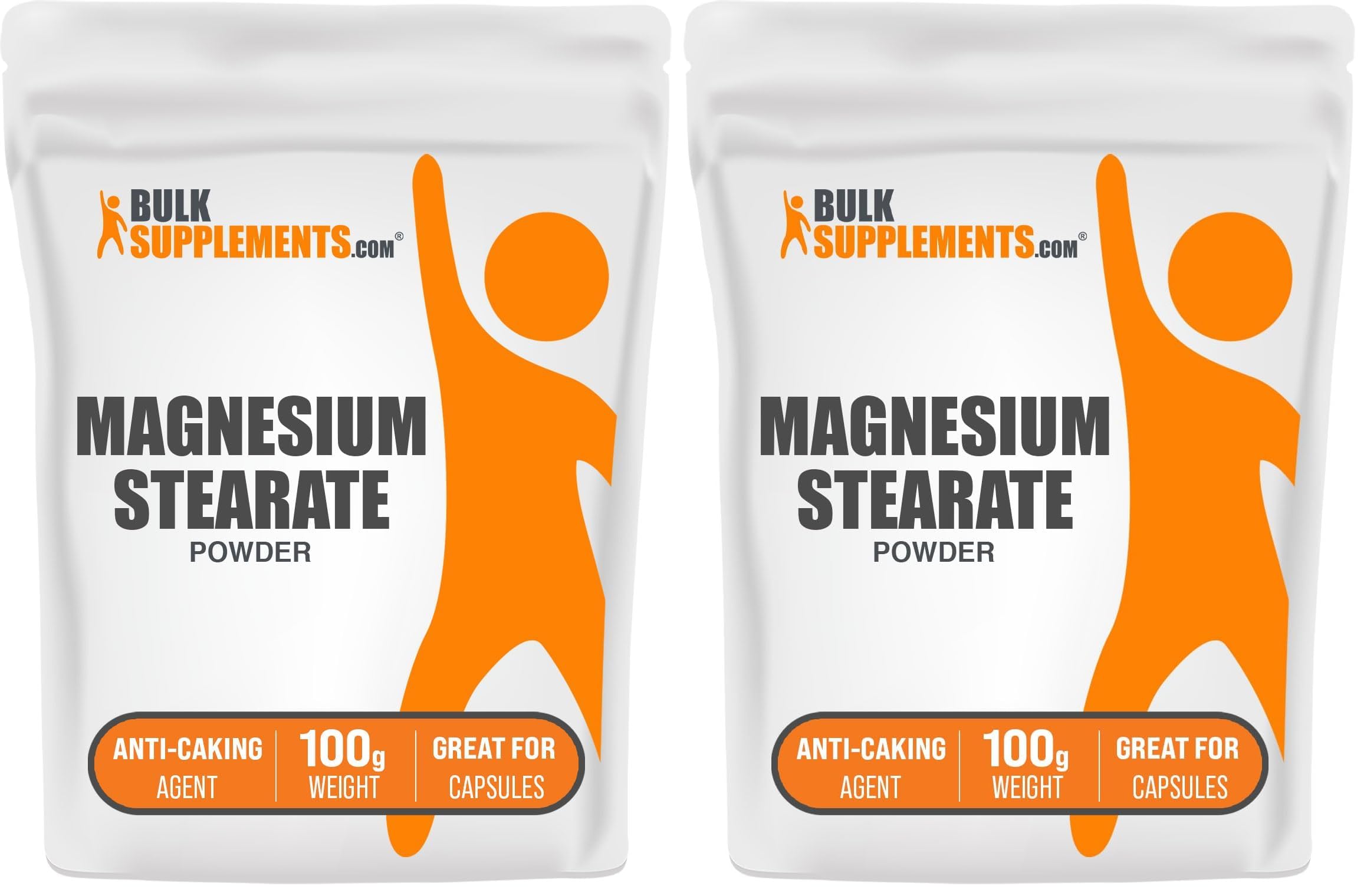 BulkSupplements Magnesium Stearate Powder – Anti-Caking, Flowing Agent & Filler, Food Grade 100g (3.5 oz) Pack of 2