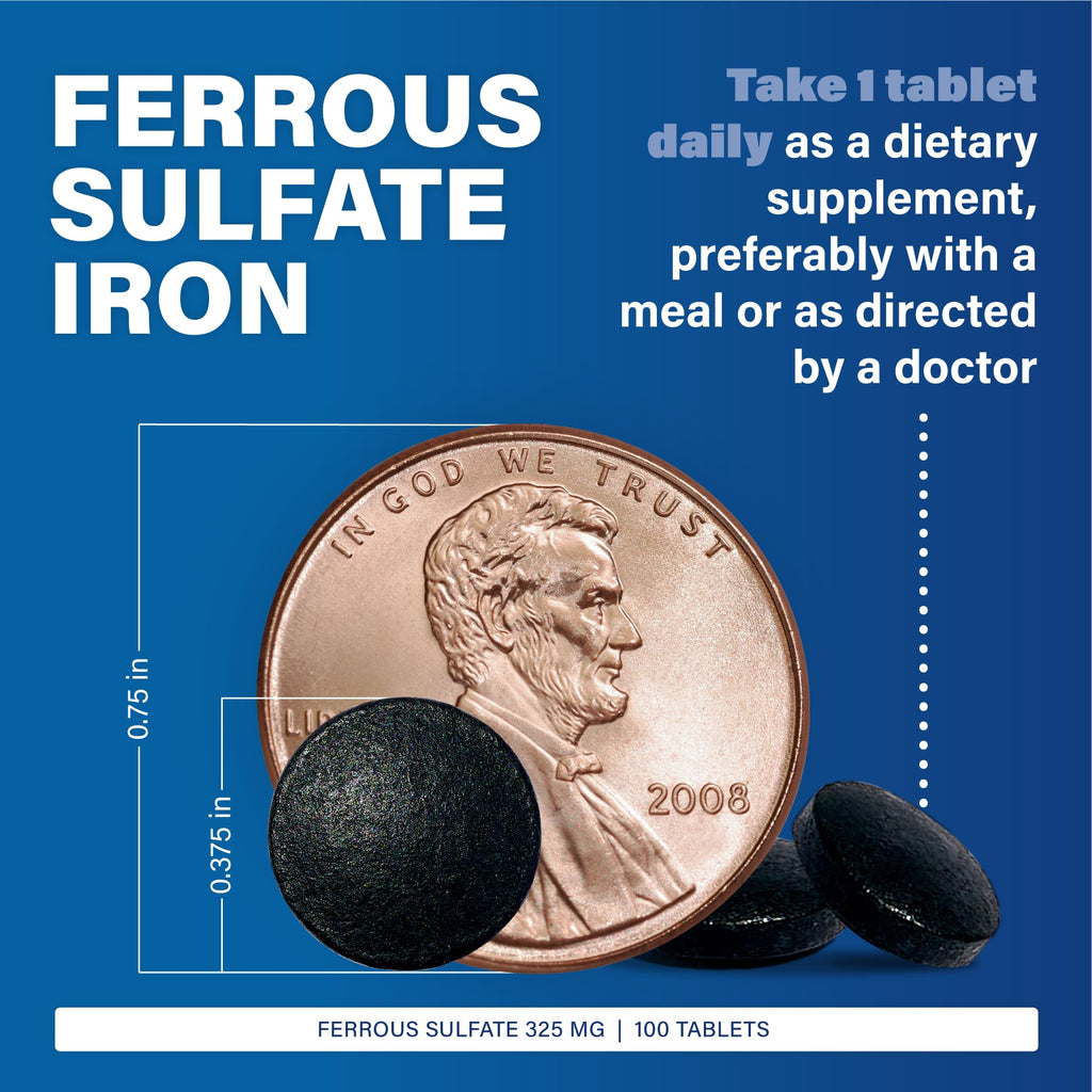 Major Ferosul 325mg Ferrous Sulate – Green Tablets (100 ct)