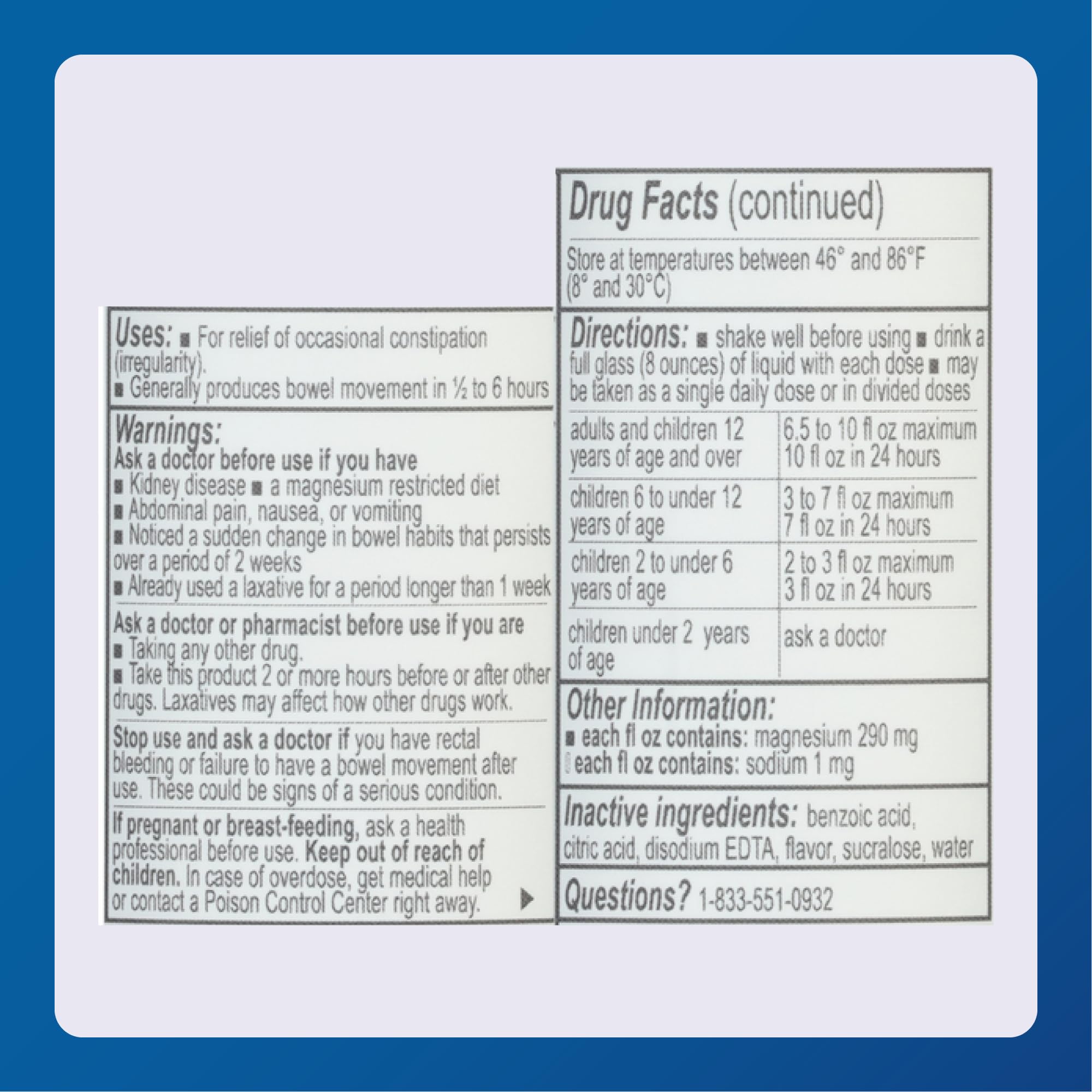 Major Magnesium Citrate Saline Laxative - Lemon Flavor, 10 Fl Oz (1 Pack) | Major Pharmaceuticals