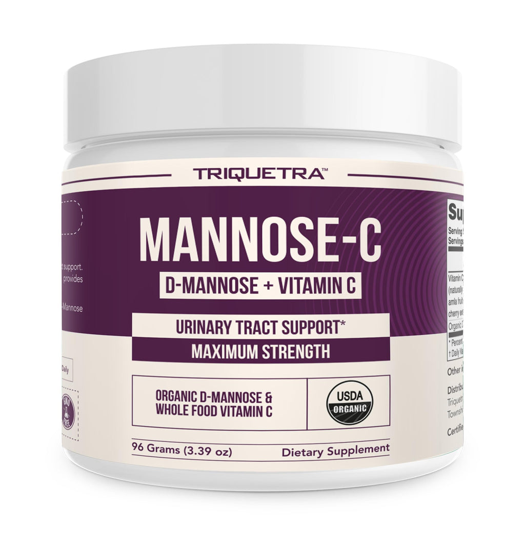 Mannose-C Organic D-Mannose Powder with Whole Food Vitamin C for UTI Health (60 Servings) | Vegan & Non-GMO