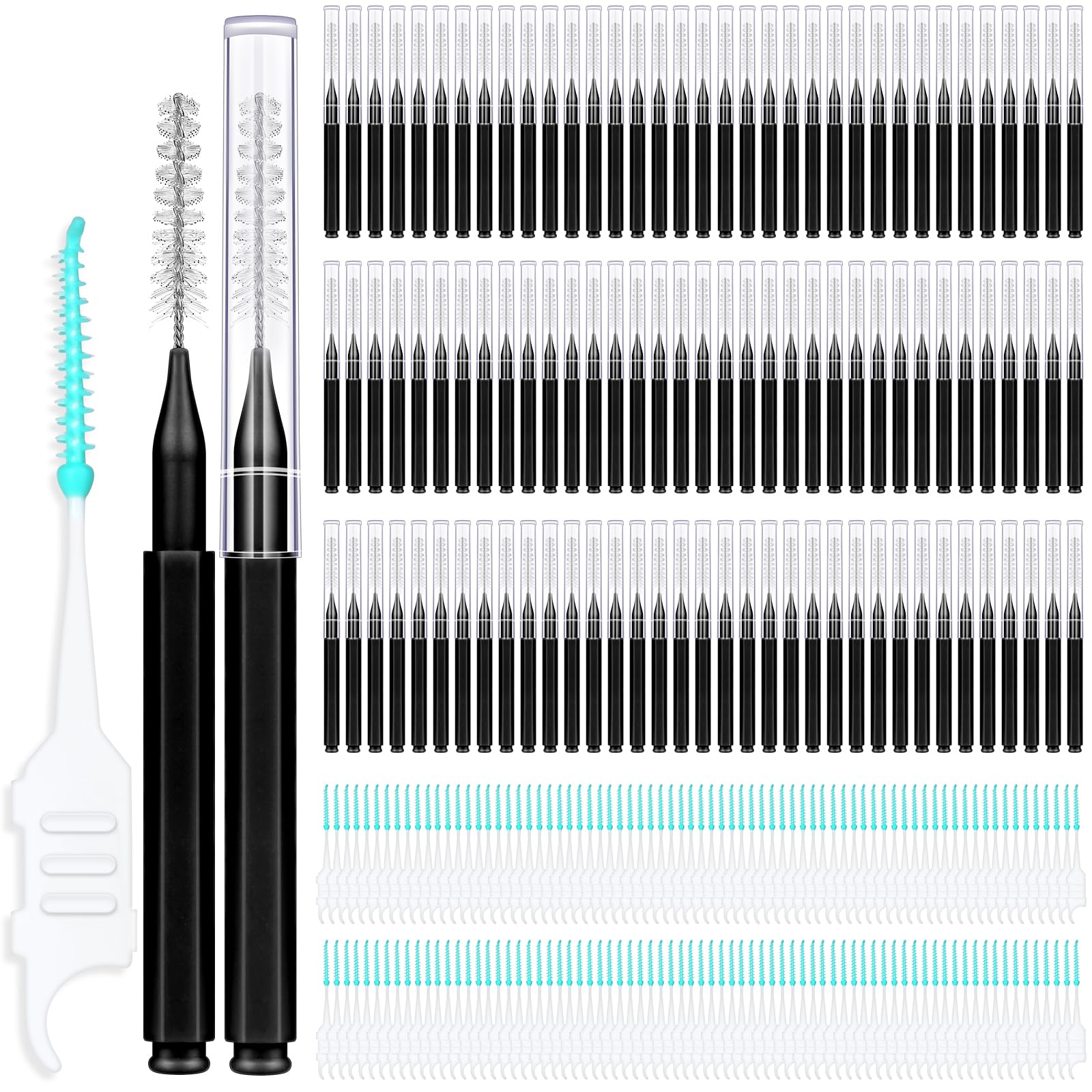 MAPVOLUT 200-Piece Interdental Brush Set for Braces - Travel-Friendly Oral Care