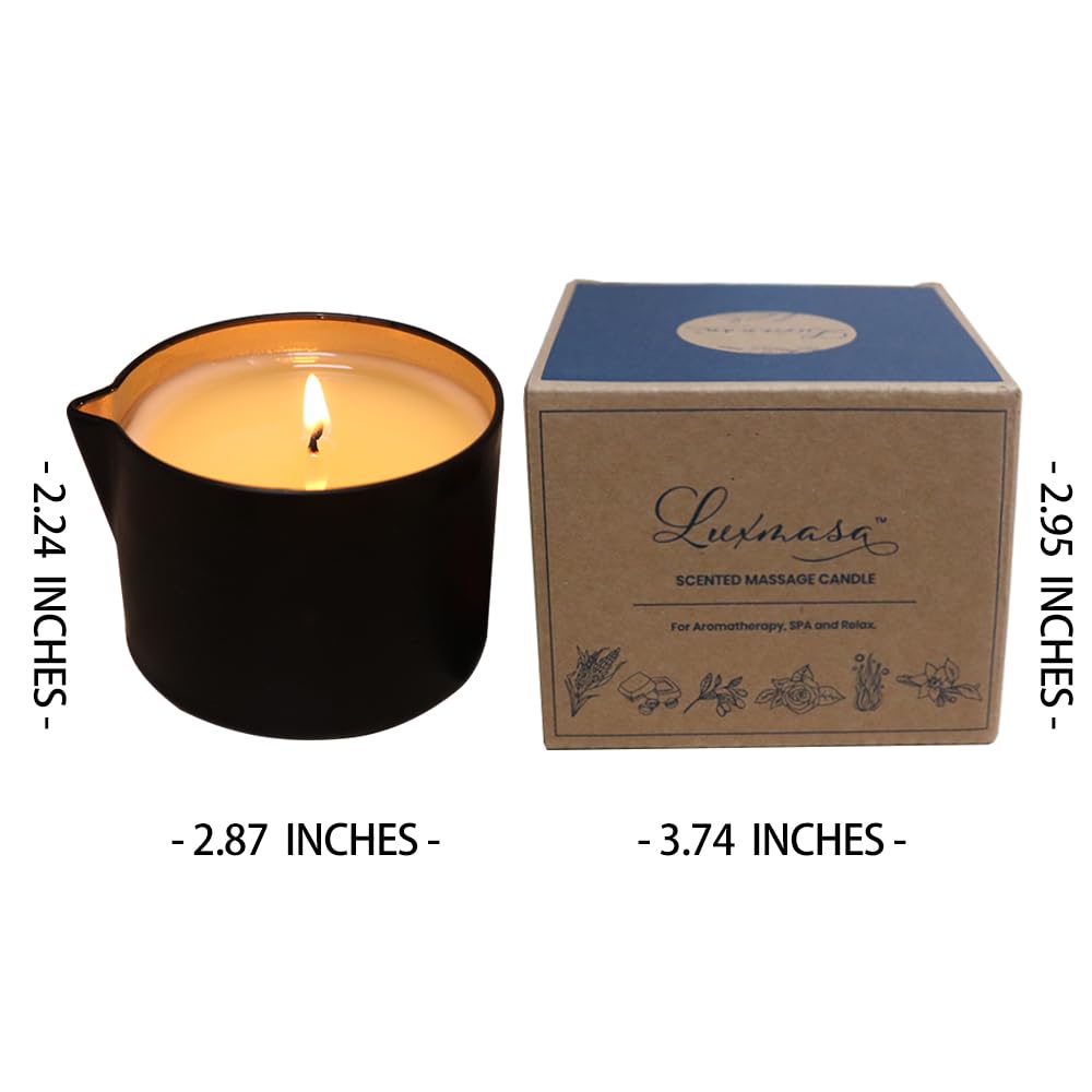 Massaging Oil Candle - Rum Raisin Scent 6.35 oz | Moisturizing Shea Butter Massage Candle