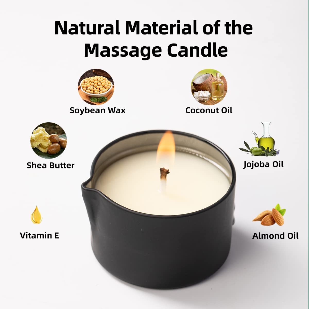 Massaging Oil Candle - Rum Raisin Scent 6.35 oz | Moisturizing Shea Butter Massage Candle