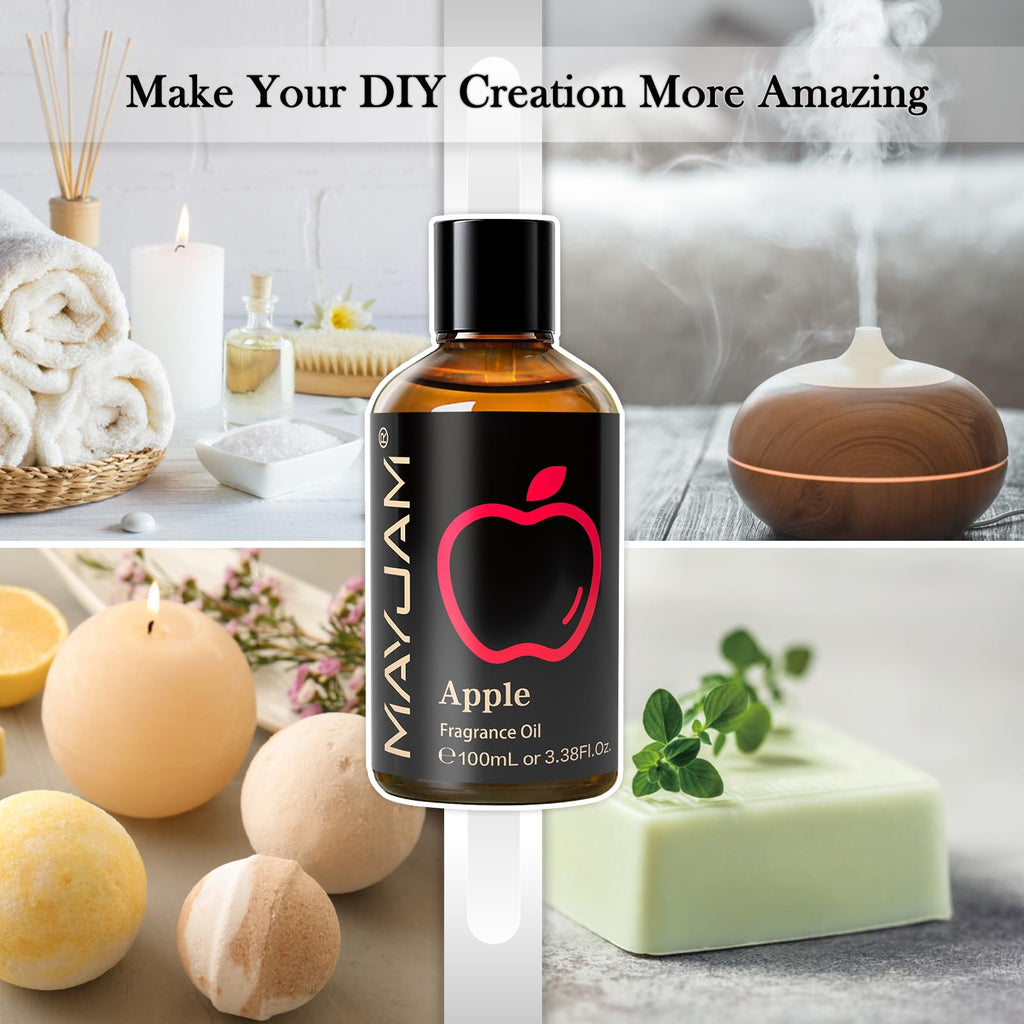 MAYJAM Apple Fragrance Oil 100ML – Diffuser & DIY Soap & Candle Making