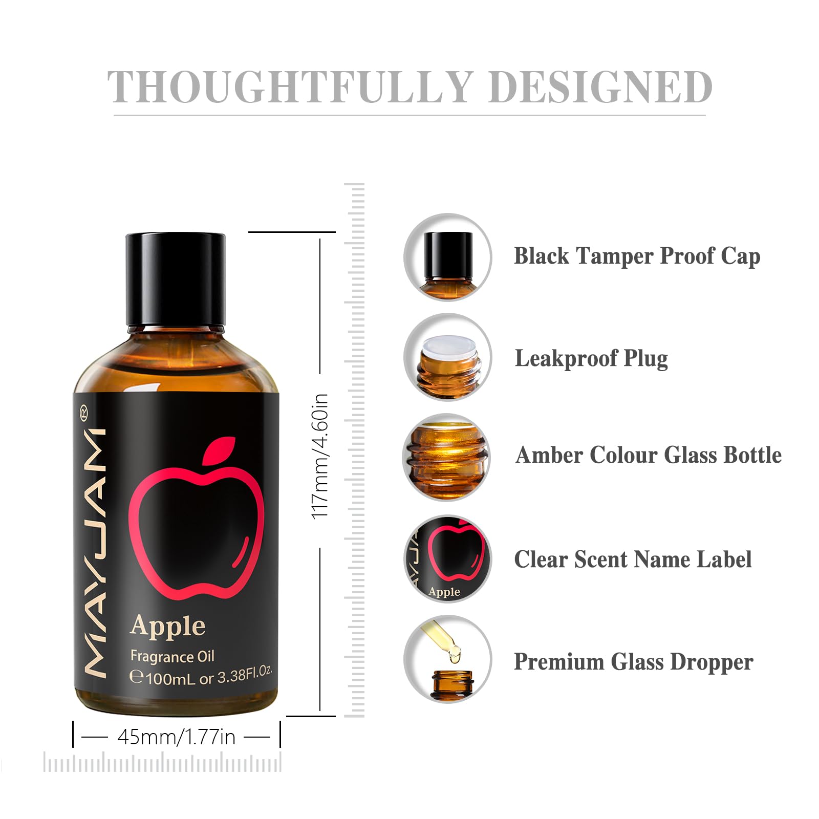 MAYJAM Apple Fragrance Oil 100ML – Diffuser & DIY Soap & Candle Making
