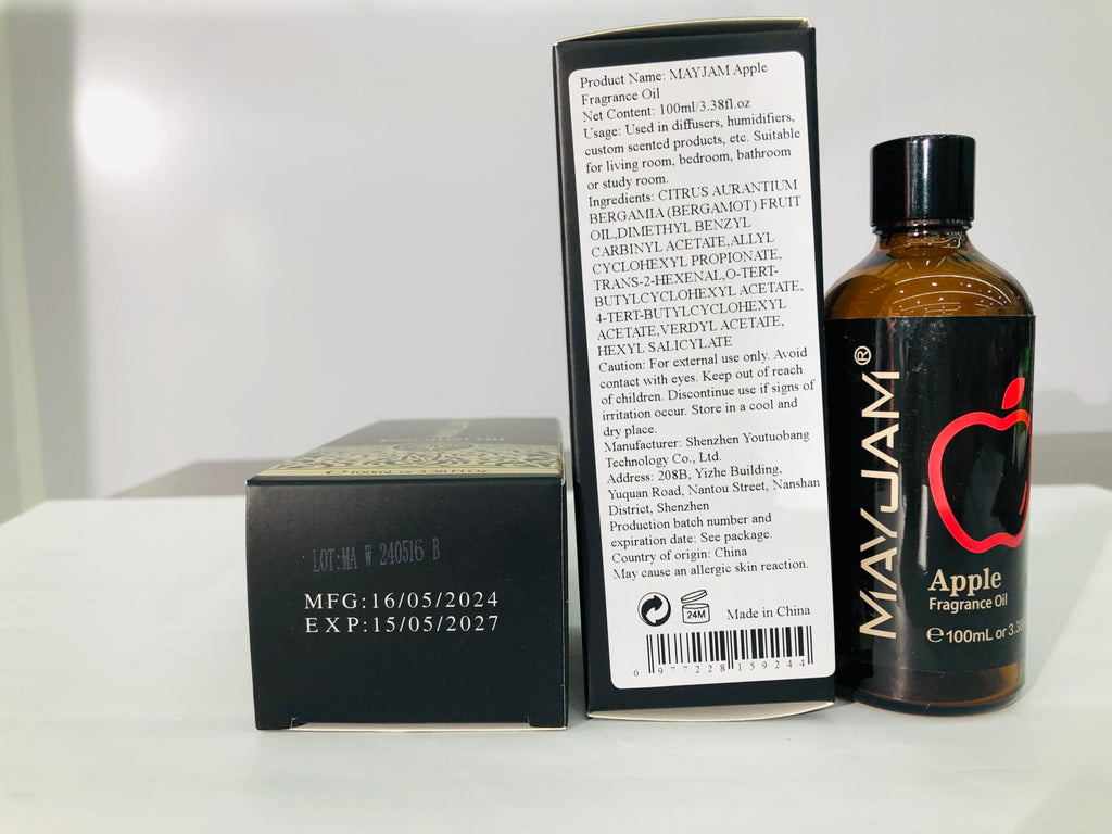 MAYJAM Apple Fragrance Oil 100ML – Diffuser & DIY Soap & Candle Making