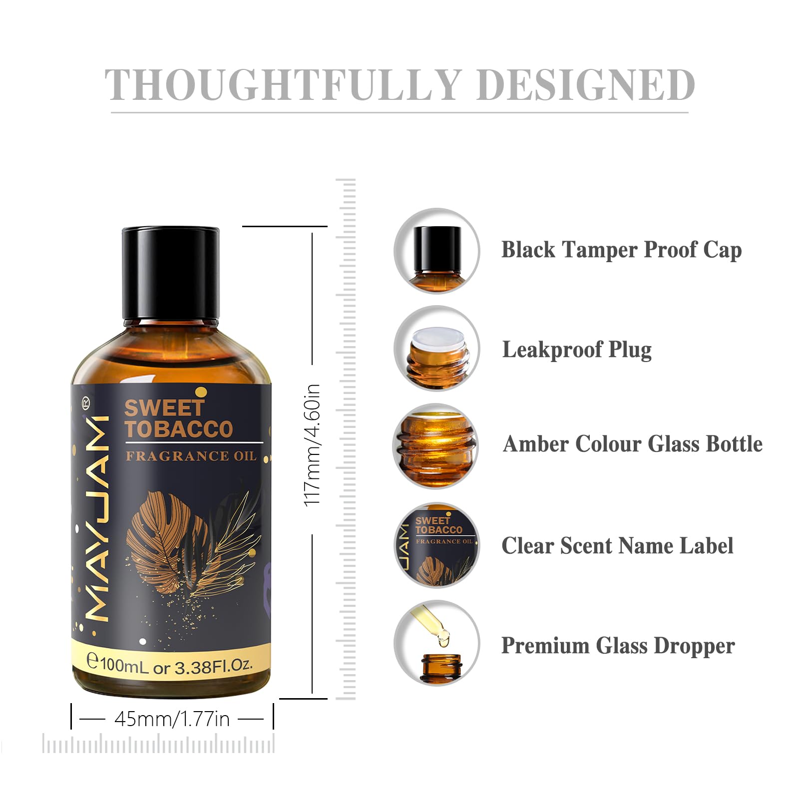 MAYJAM Sweet Tobacco Fragrance Oil 100ml – Glass Dropper for Diffusers & DIY