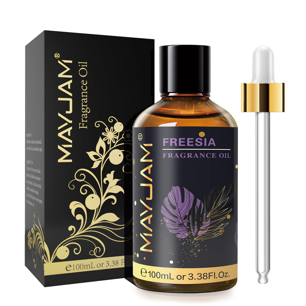 MAYJAM Freesia Fragrance Oil 100ml – Glass Dropper for Diffusers, Soap & Candle Making