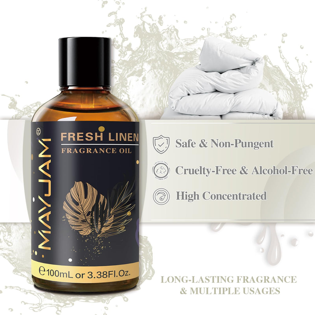 MAYJAM Fresh Linen Fragrance Oil – 100ml Diffuser Essential Oil