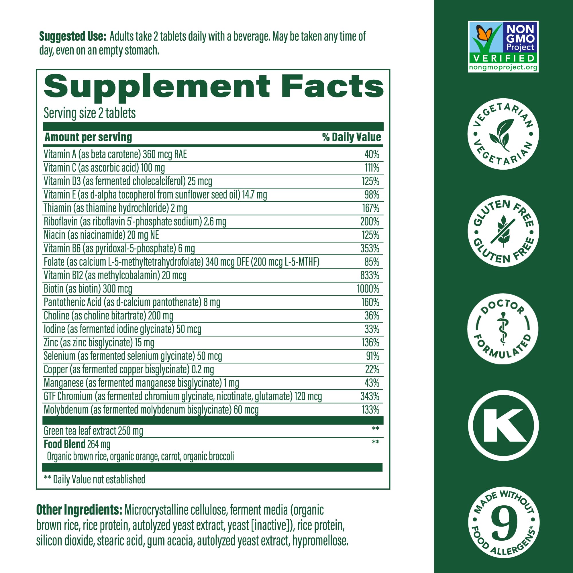 MegaFood Advanced Multivitamin for Women 55+ – Vegetarian, Methylated B12 & Folate, Vitamin D3, 120 Tablets (60 Servings)