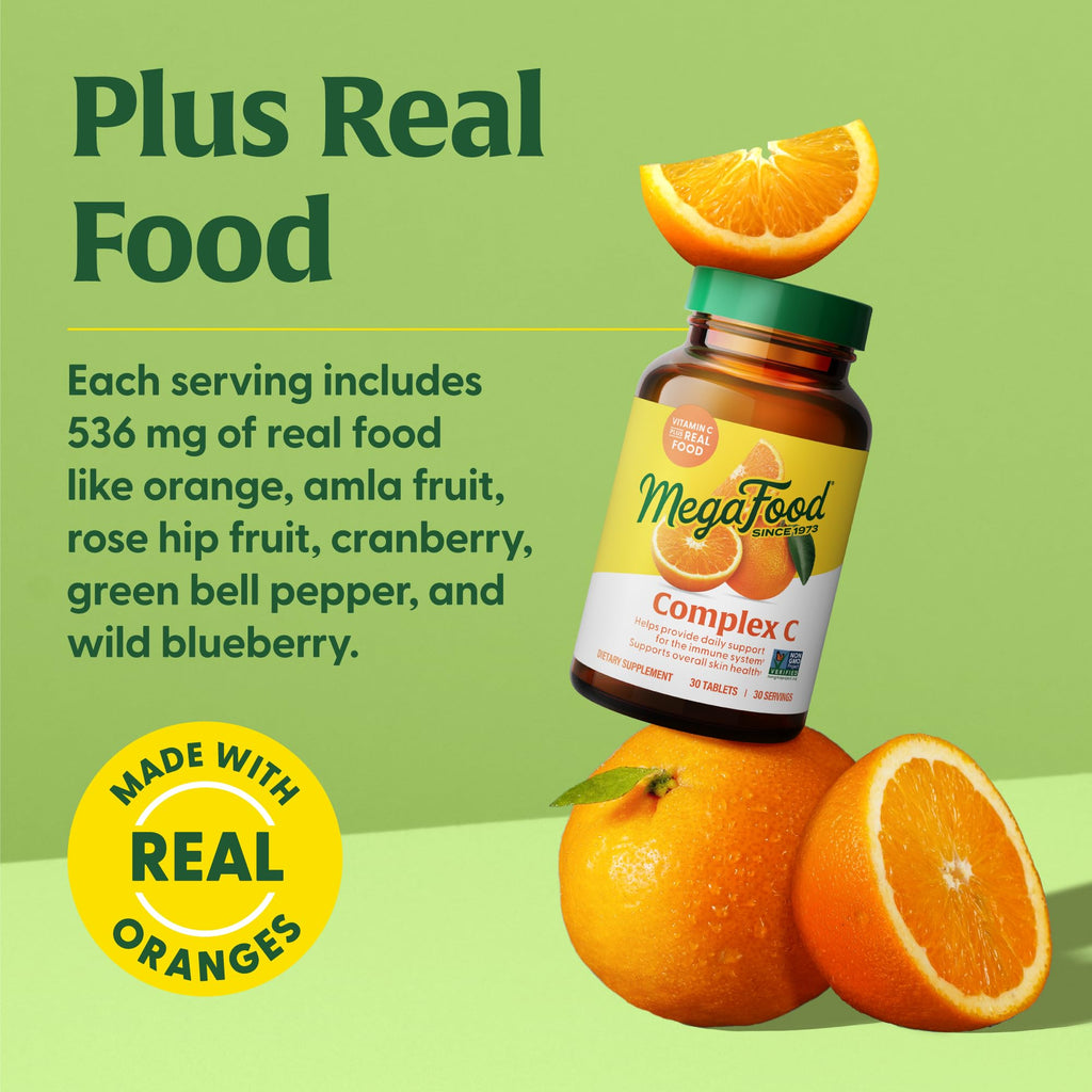 MegaFood Complex C – Vegan Vitamin C with Real Food Ingredients | Gluten-Free, 180 Tablets