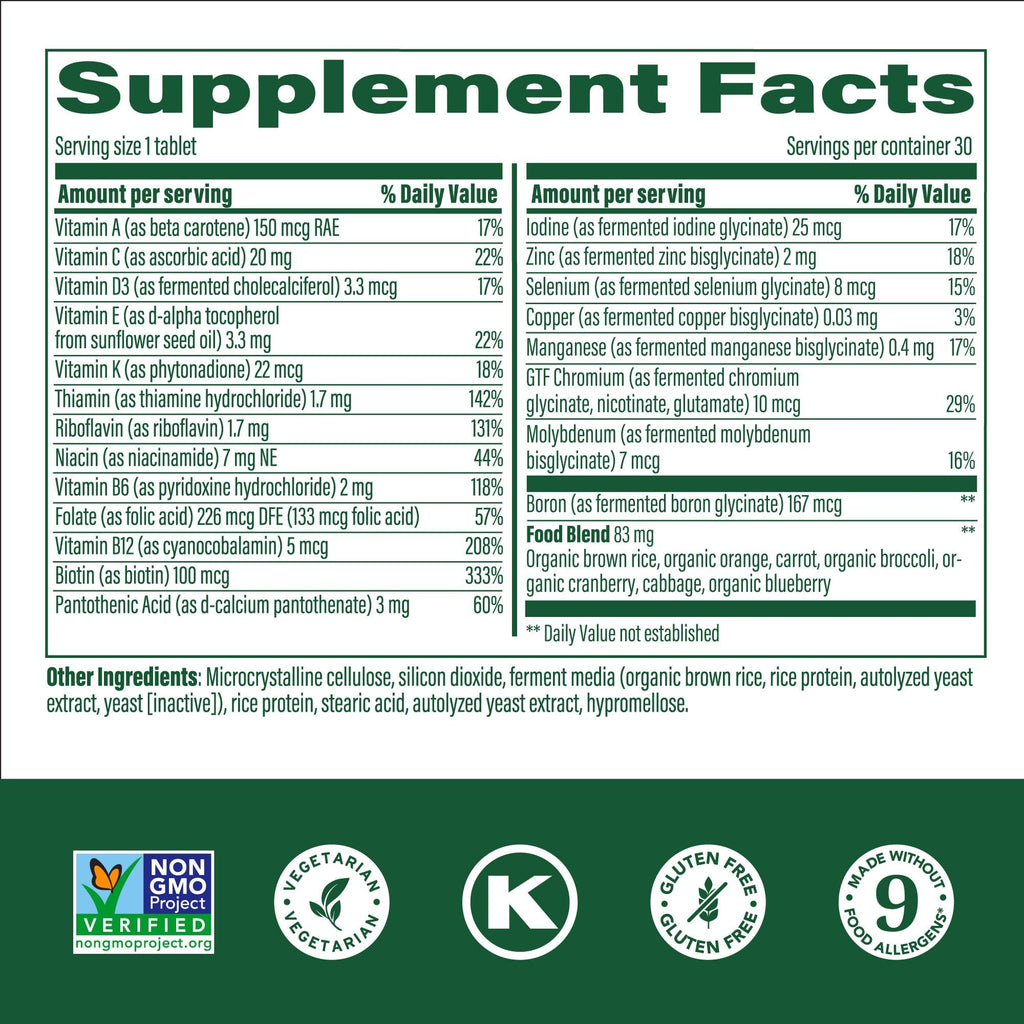 MegaFood Kids One Daily Multivitamin - Zinc, C & D | Gluten Free, Vegetarian, Non-GMO | 60 Tablets