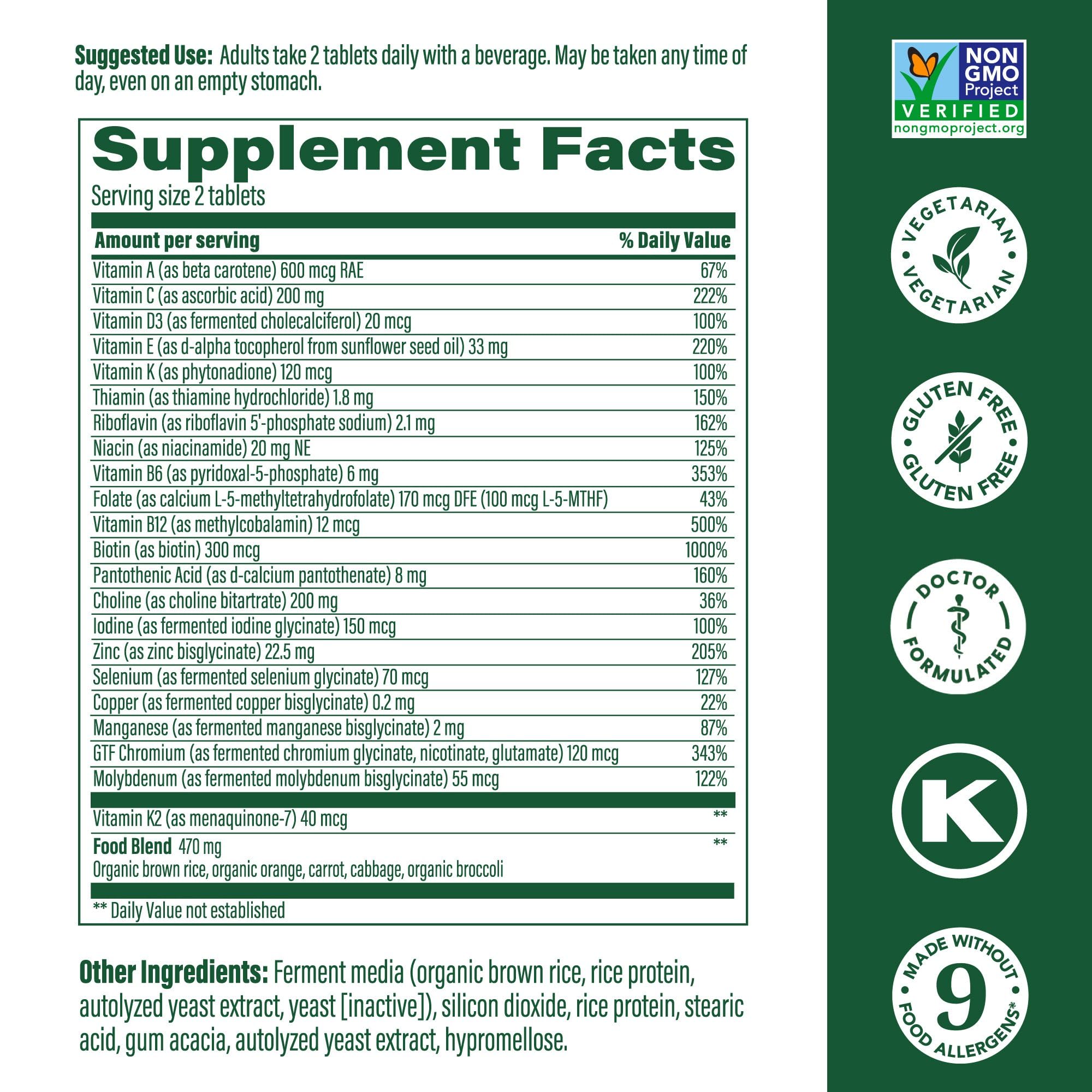 MegaFood Men's Advanced Multivitamin – Doctor-Formulated for Brain Health & Immune Support | 120 Tabs
