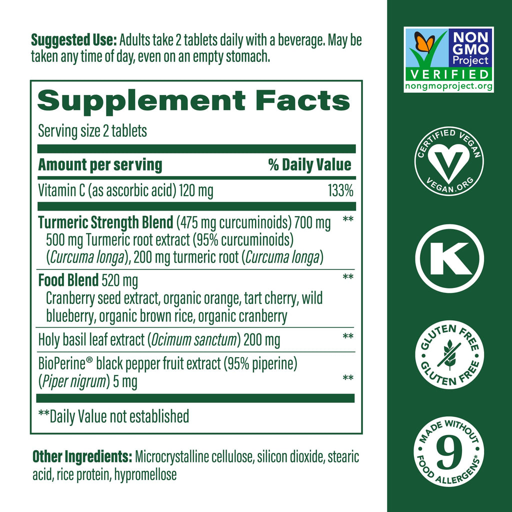 MegaFood Whole Body Turmeric Curcumin Supplement – 475 mg Curcuminoids, BioPerine, 60 Tablets