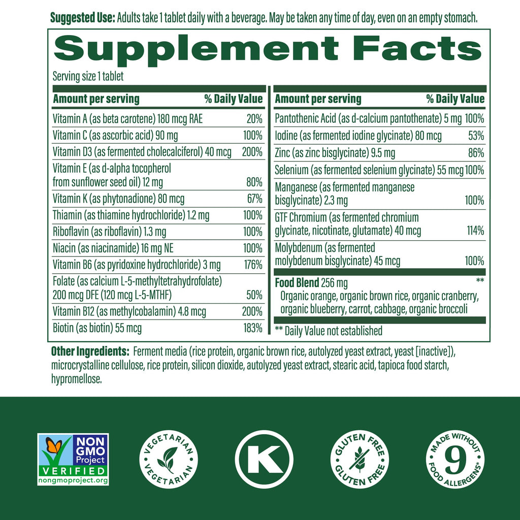 MegaFood Women's 55+ One Daily Multivitamin – Real Food Formula with Vitamins A, C, D3 & E | 60 Tabs