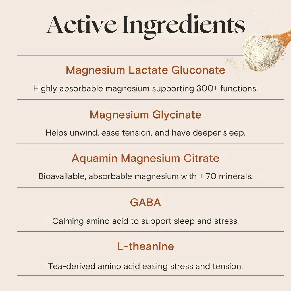 Ned mellö Magnesium Superblend Powder – Sleep & Relaxation, Pomegranate, 30 Servings