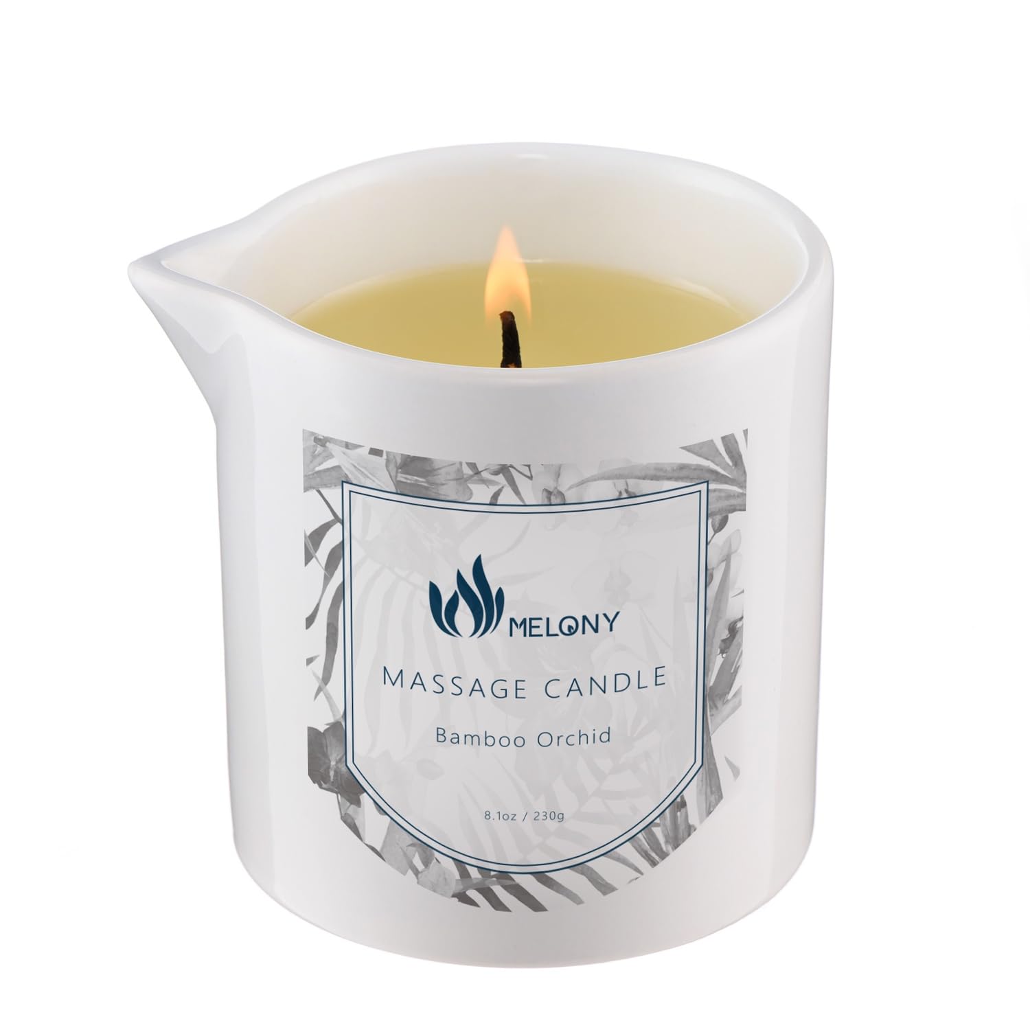 MELONY Massage Candle Oil – Natural Soybean, 8.1 oz, Bamboo Orchid