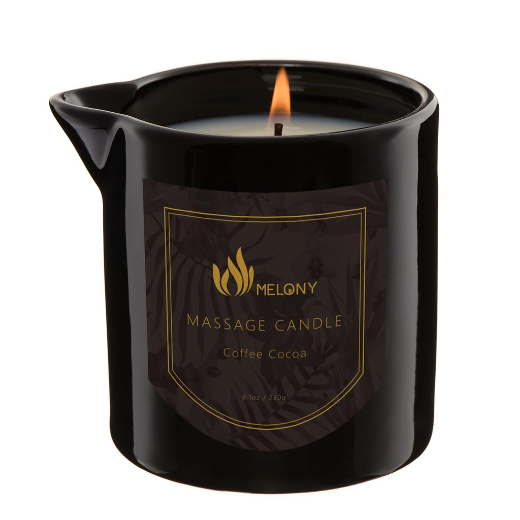 MELONY Massage Oil Candle for Pure Relaxation - 8.1 oz | Home Spa Gift