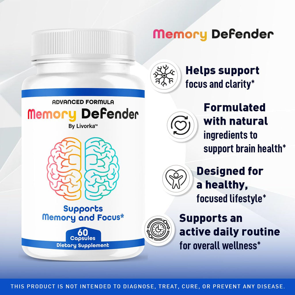 (3 Pack) Memory Defender Capsules – Brain Support Pills & Daily Wellness