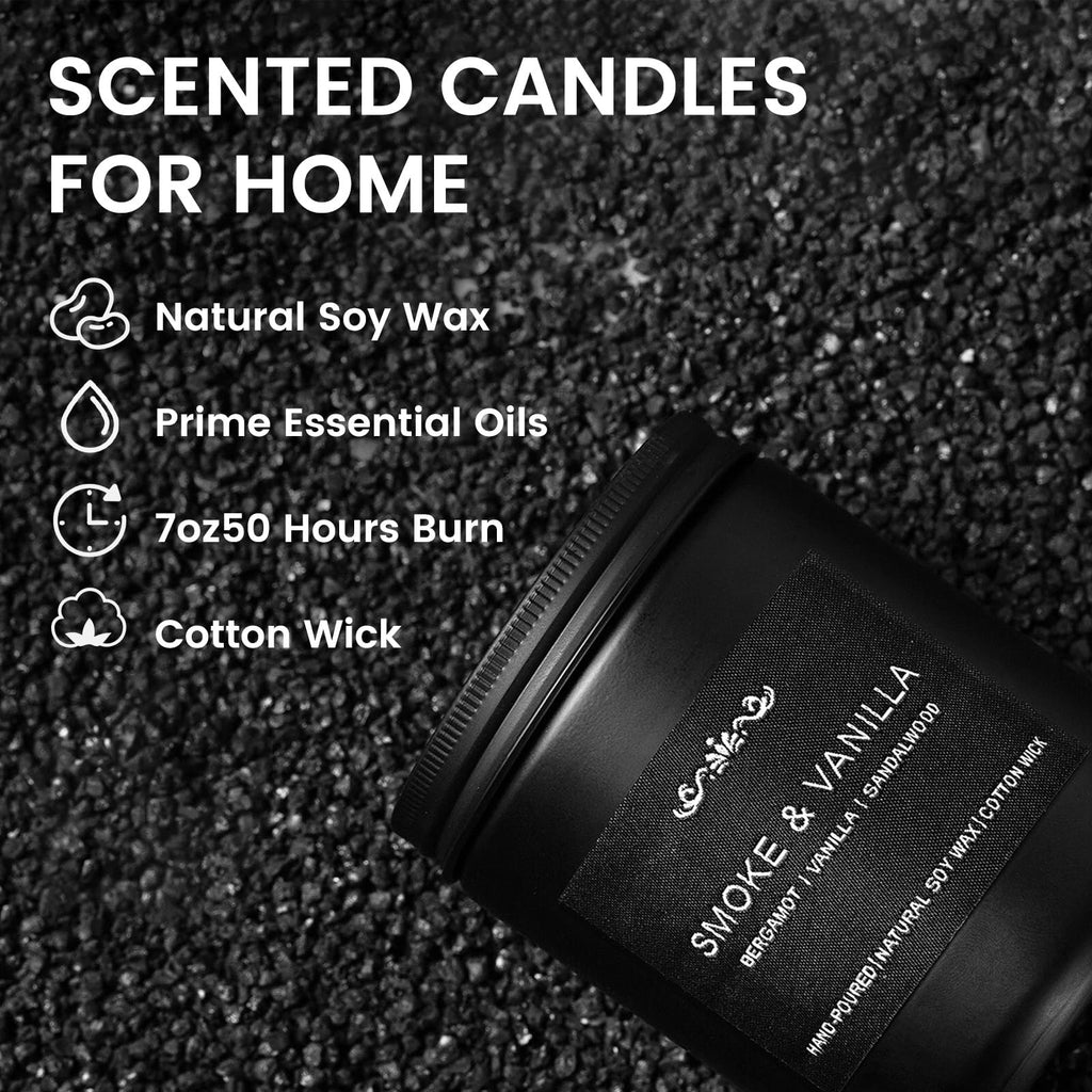 Scented Candles for Men — 6-Pack, 42oz, 300 Hours Burn Time