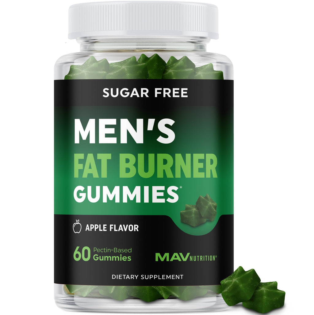 Men's Fat Burner Gummies for Weight Loss | Green Tea, Garcinia Cambogia & Ketones | Apple Flavor | 60 Gummies