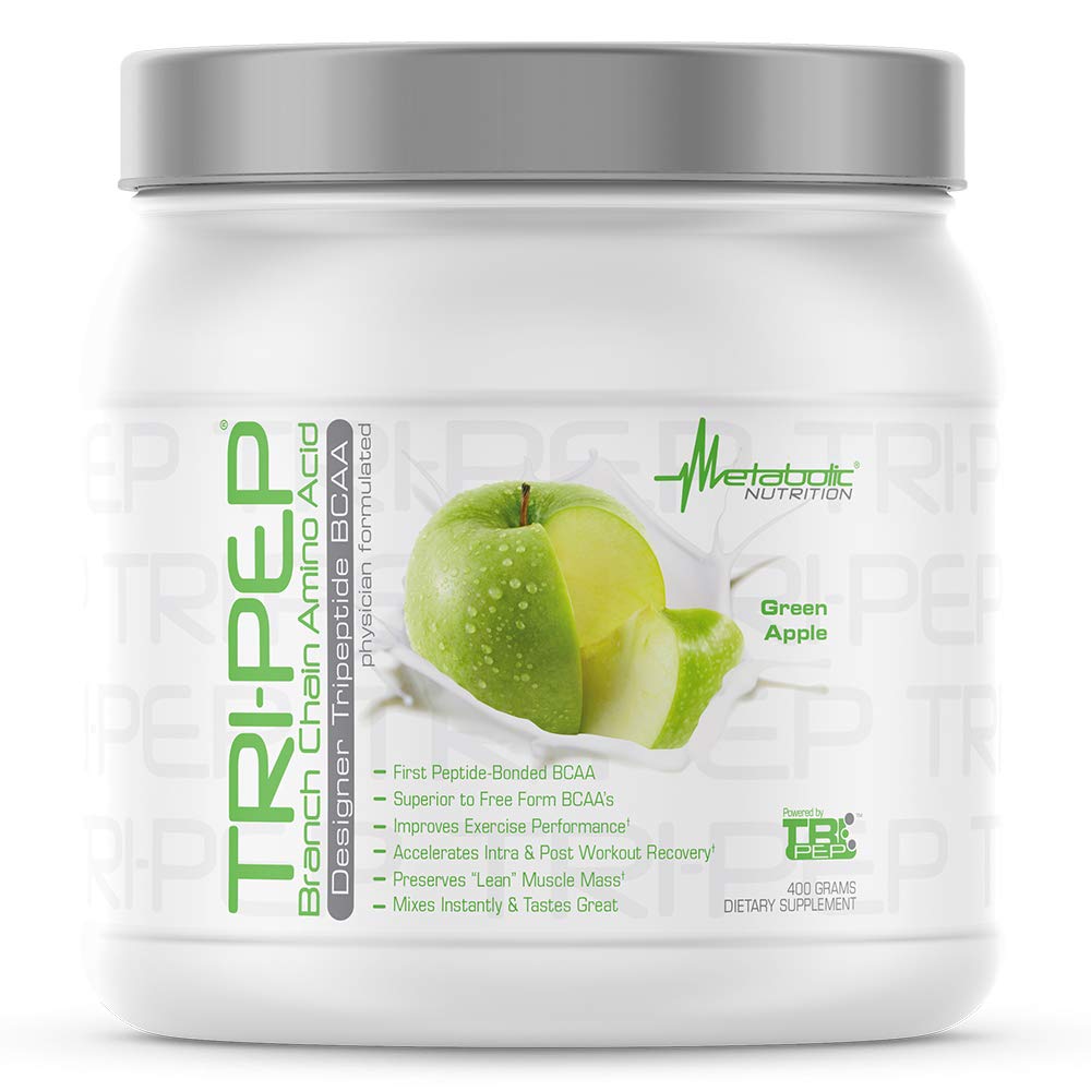 Metabolic Nutrition TRI-PEP Tri-Peptide BCAA Powder – Green Apple, 400 g (40 Servings)