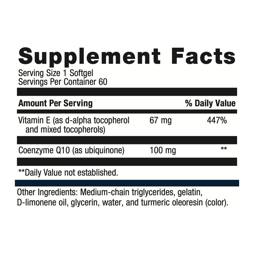 Metagenics CoQ10 ST-100 100 mg Ubiquinone with Vitamin E – Heart, Energy & Antioxidant Support