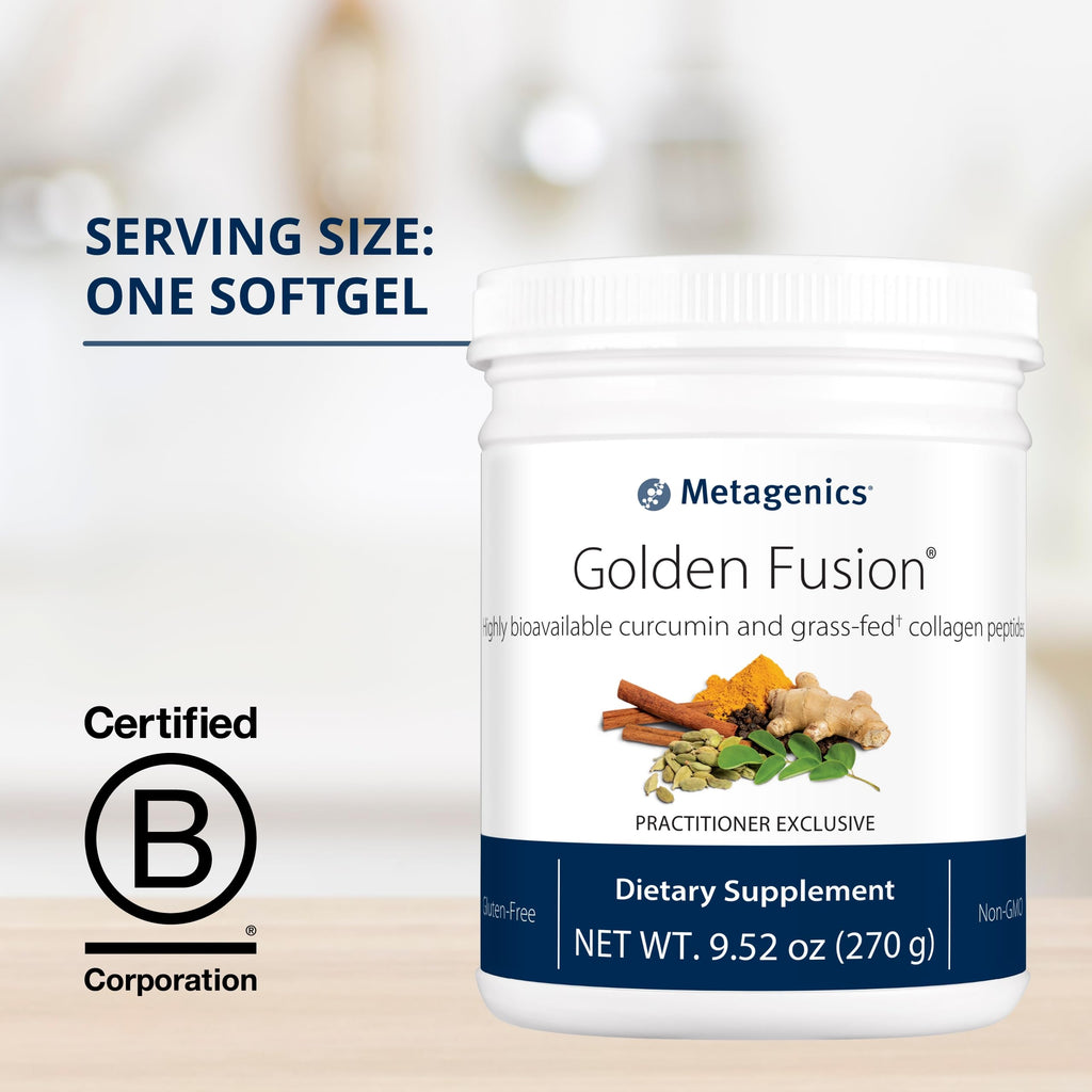 Metagenics Golden Fusion CurQfen Curcumin with Grass-Fed Collagen Peptides - 30 Servings