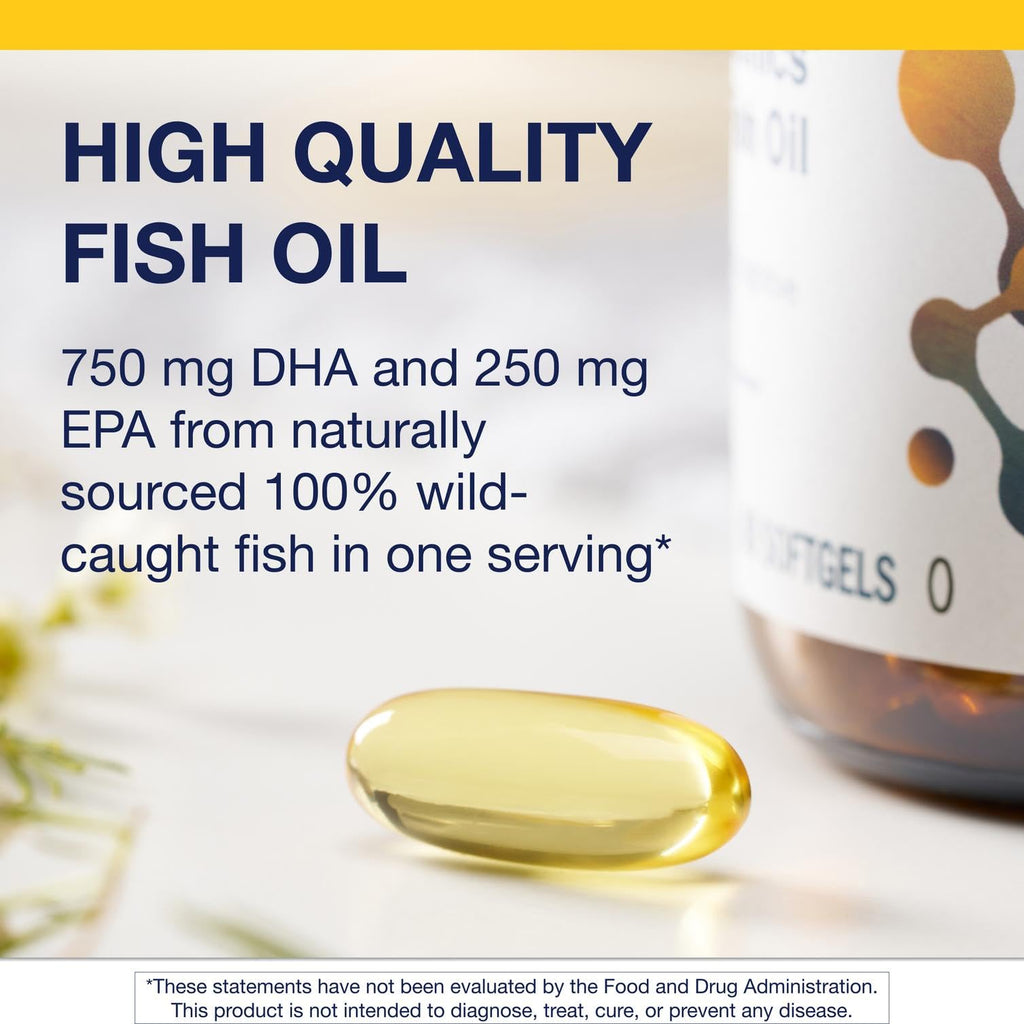 Metagenics OmegaGenics Fish Oil Neuro - 1000 mg Omega-3 (750 DHA / 250 EPA) | Non-GMO, Gluten-Free | 60 Softgels
