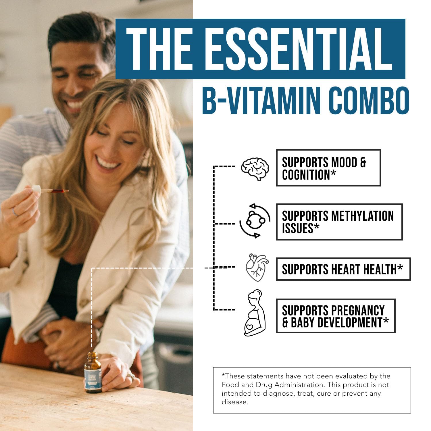 L-Methyl Folate 15mg + Methyl B12 Cofactor – Organic Berry Flavor, High Potency Liquid Sublingual 5-MTHF Calcium Salt | Supports Mood, Methylation & Cognition (1oz)