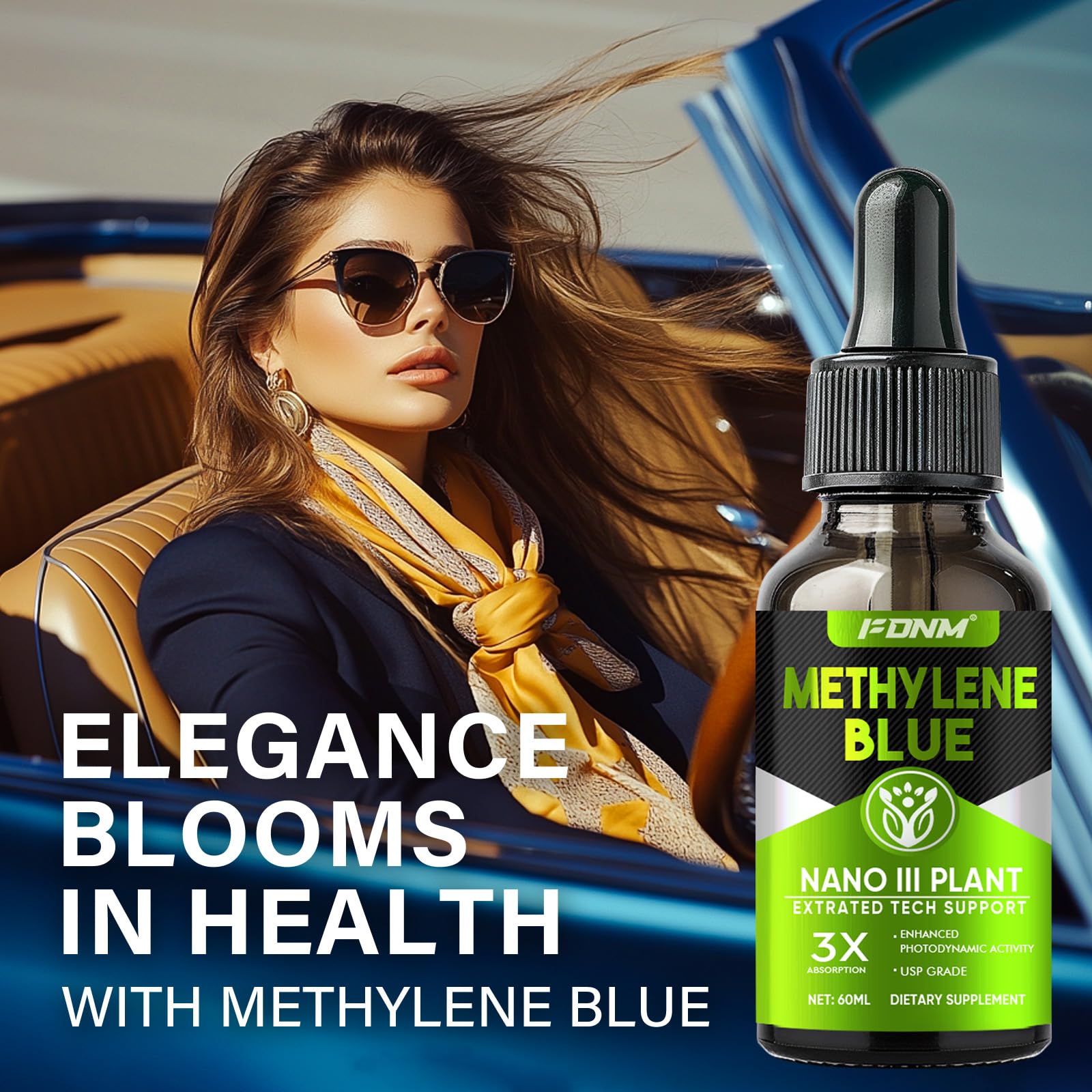 2-Pack Methylene Blue Drops – Pharmaceutical Grade, Brain Health Support, 1% USP