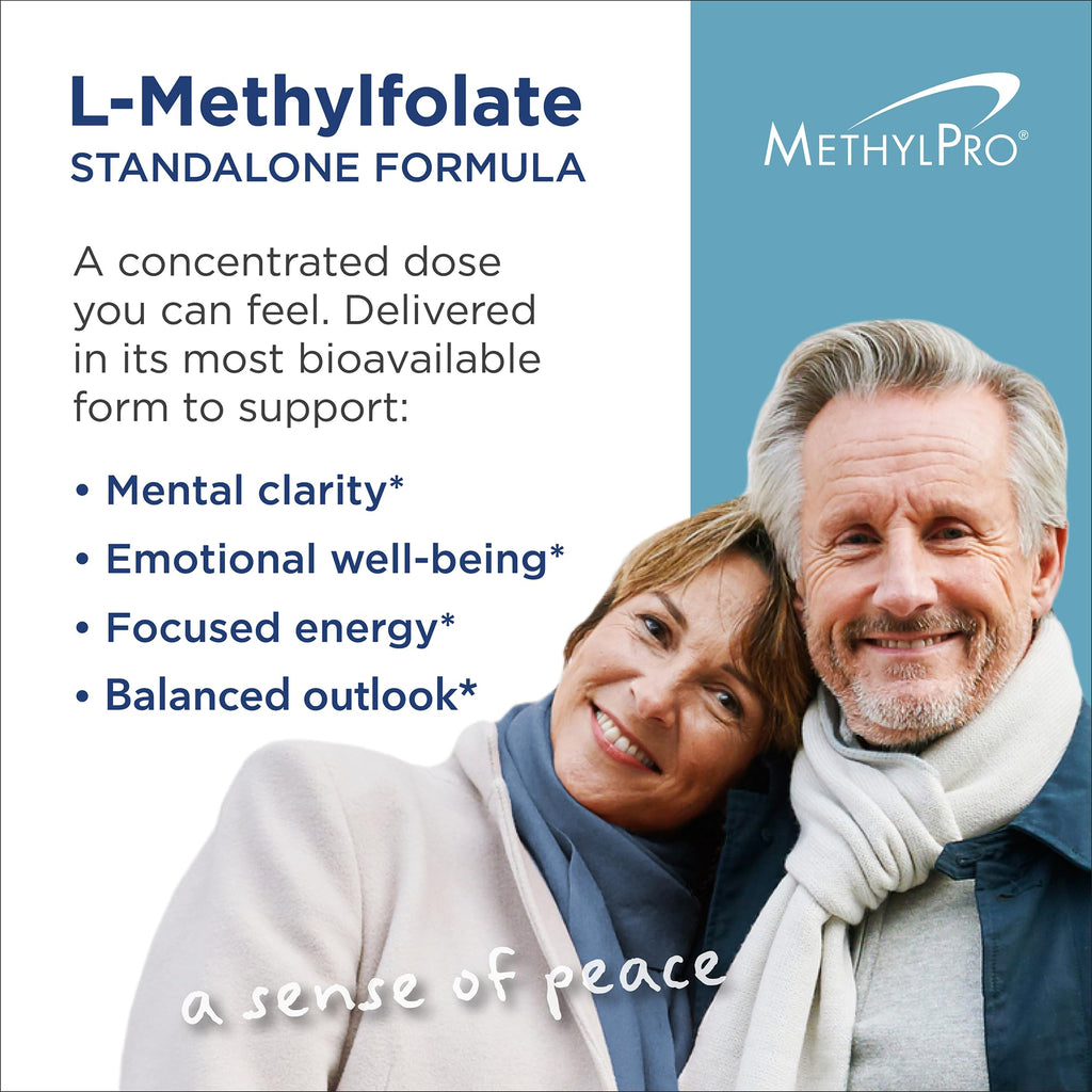MethylPro L-Methylfolate 15 mg - 90 Capsules | High Bioavailability Methyl Folate for Focus and Calm