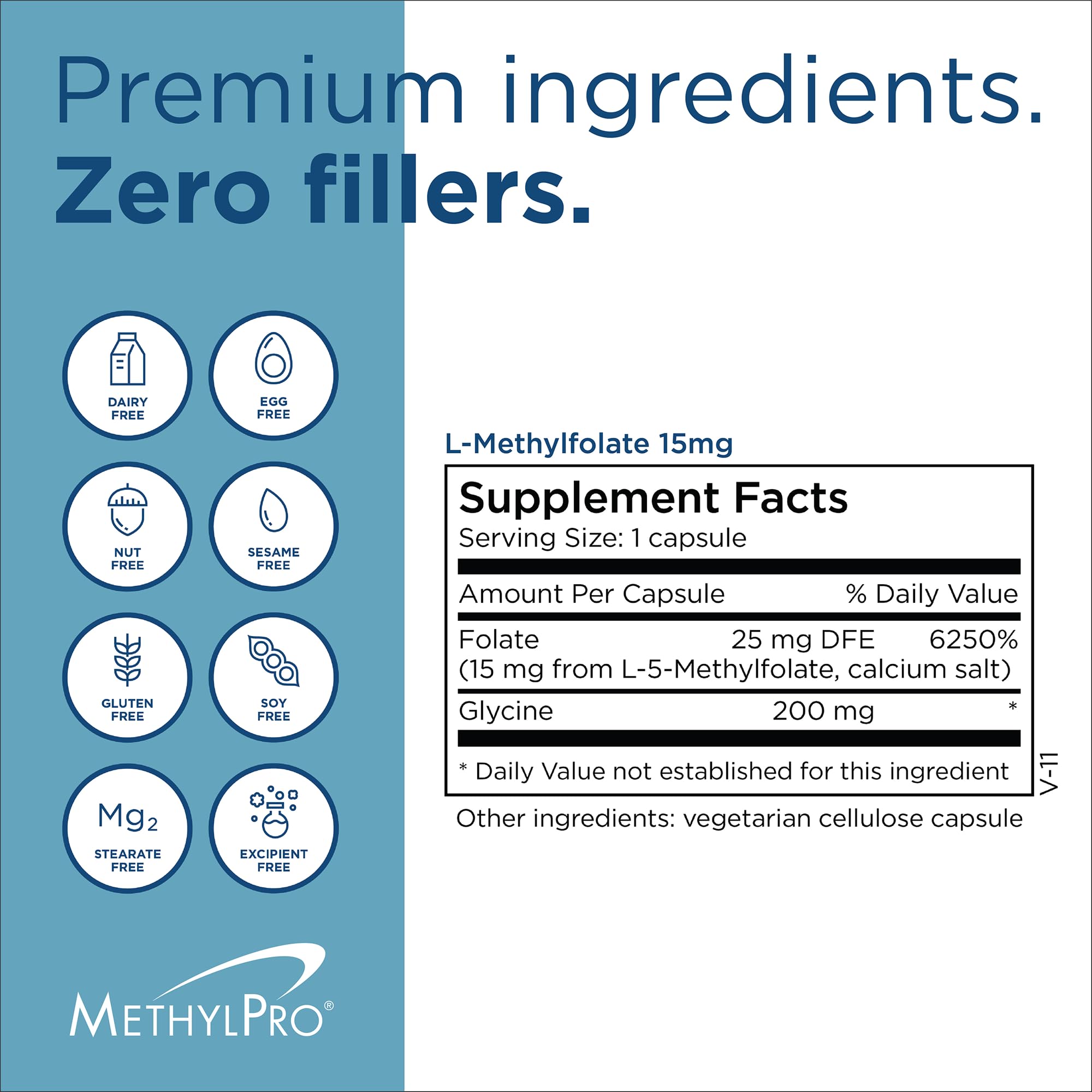 MethylPro L-Methylfolate 15 mg - 90 Capsules | High Bioavailability Methyl Folate for Focus and Calm