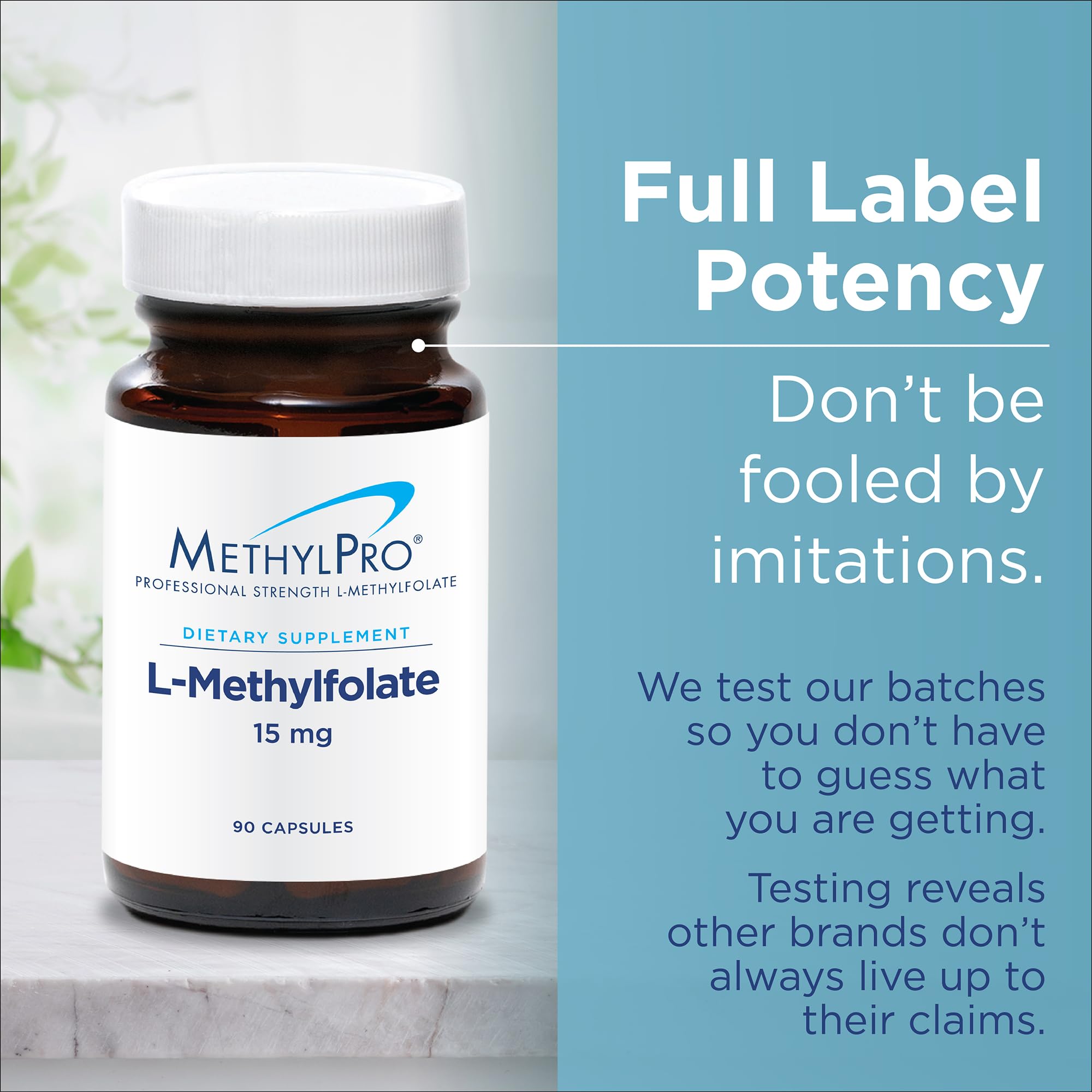 MethylPro L-Methylfolate 15 mg - 90 Capsules | High Bioavailability Methyl Folate for Focus and Calm