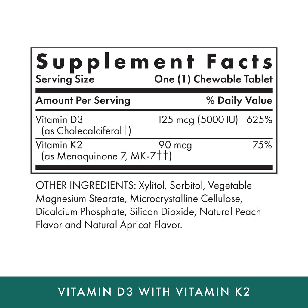 MICHAEL'S Vitamin D3 with K2 - 90 Chewables (Apricot) - Bone & Immune Support