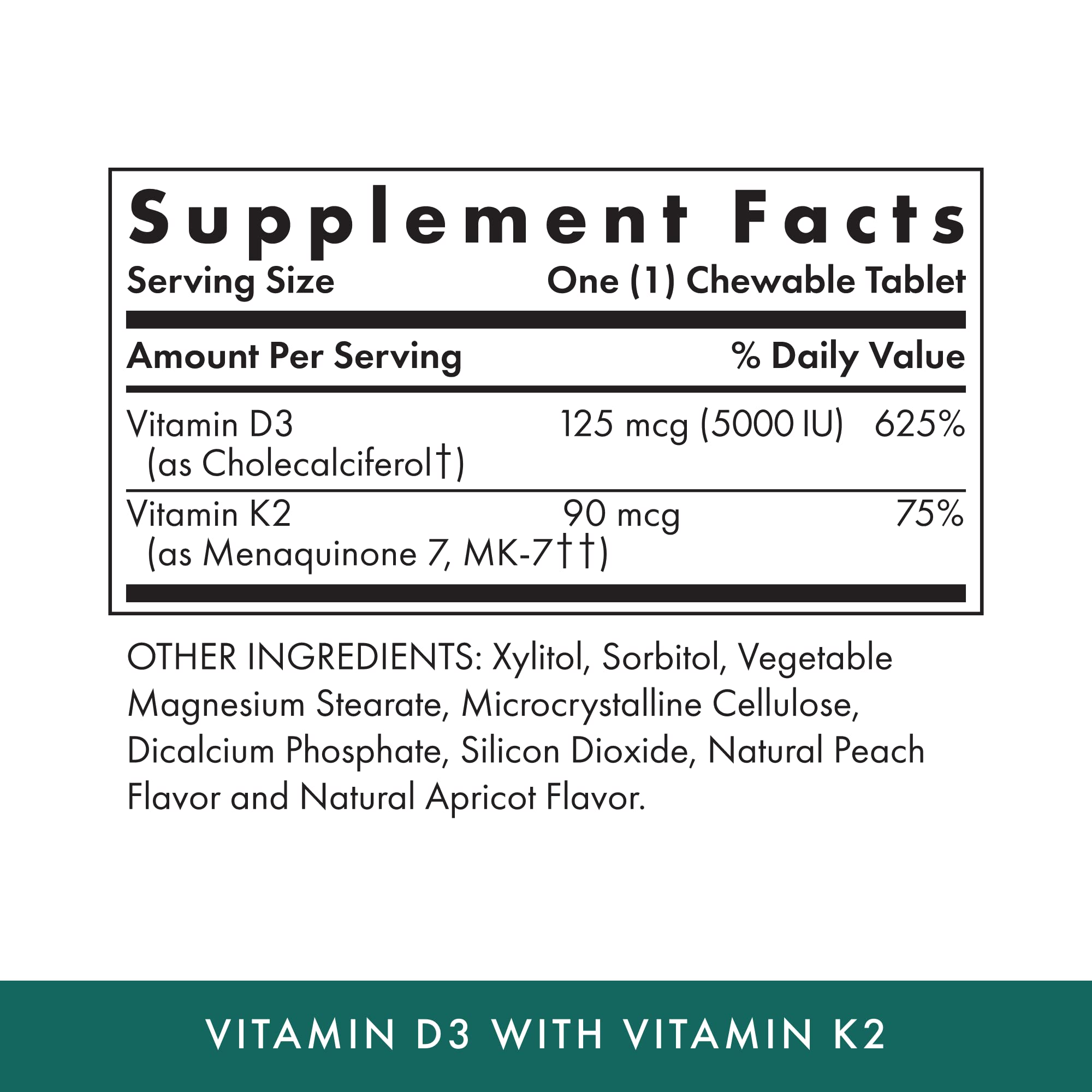 MICHAEL'S Vitamin D3 with K2 - 90 Chewables (Apricot) - Bone & Immune Support