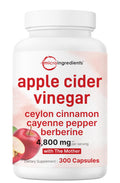 Micro Ingredients Apple Cider Vinegar Capsules – 4,800mg per Serving, 300 Caps | Immune & Digestion Support