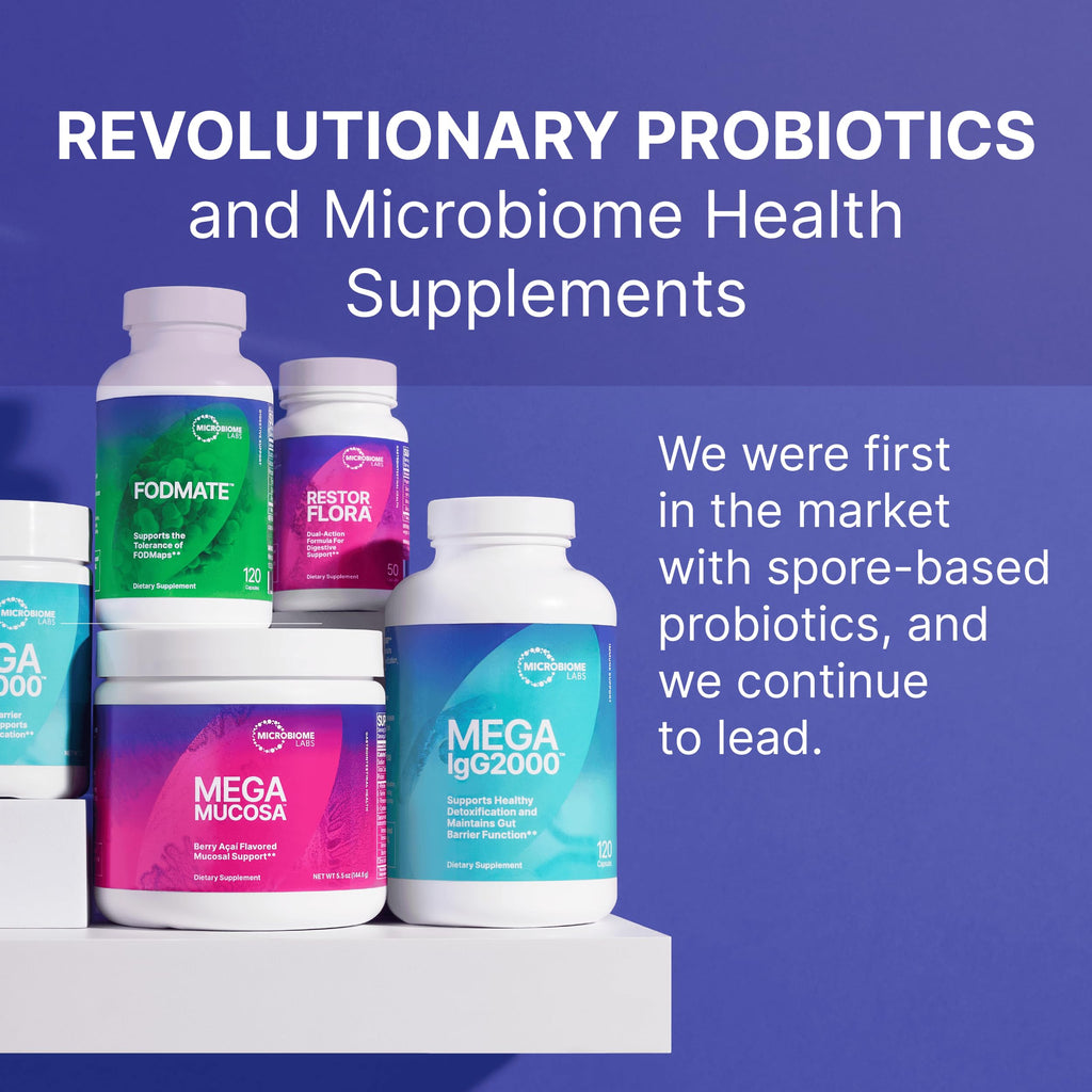 Mega IgG2000 Gut Health Powder – Dairy-Free IgG Immunoglobulin for Women, Men & Kids 2+ | Microbiome Labs (2.1 oz)