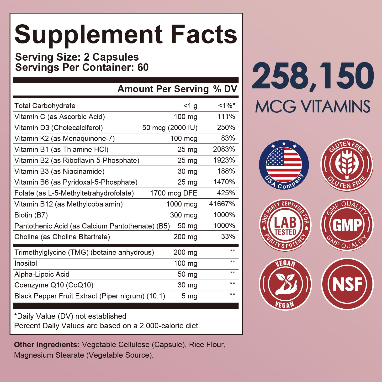 Migcopat 17-in-1 Methylated B Complex – 120 Capsules | Methylfolate, Methylcobalamin
