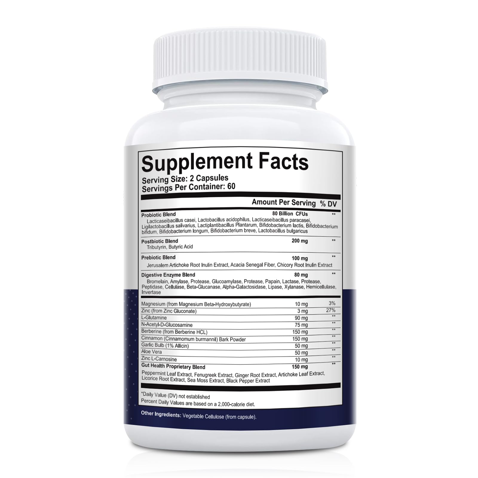 Migcopat Probiotic Prebiotic Postbiotic & Digestive Enzymes – 80B CFU, 120 Capsules