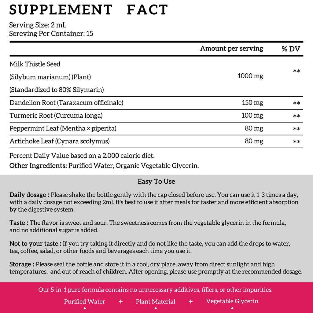 (4 Pack) Milk Thistle Drops 1000mg | Liver Detox & Support | Vegan, Non-GMO | 1 Fl Oz