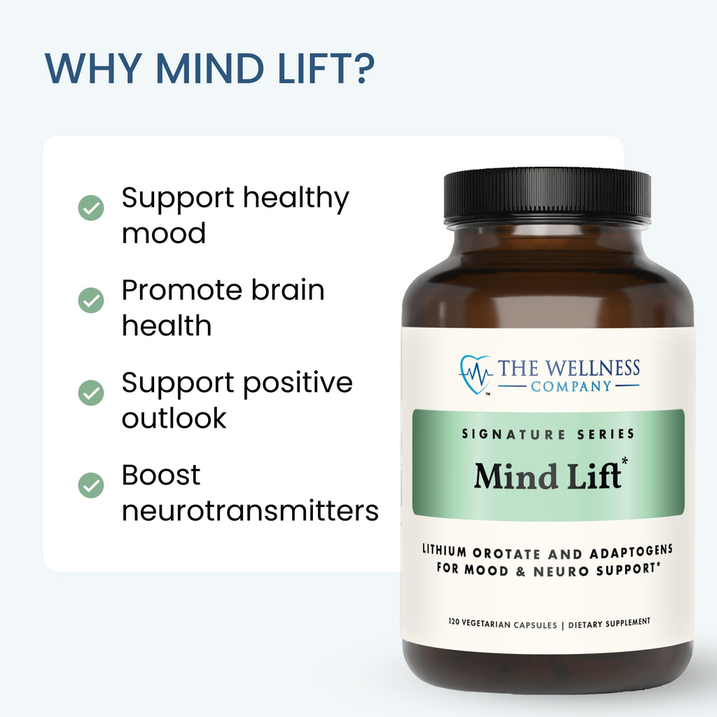 Mind Lift - Mood Boost, Mental Focus, Cognitive Defense - Lithium, GABA, DHA L-Phenylalanine | 60ct (1 Month Supply)