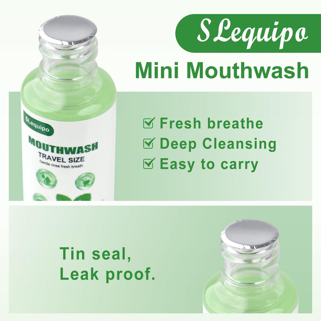 Travel Size Mouthwash Bulk – 50 Mint 35ml Portable Bottles for Travel Toiletries