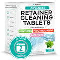 Mint Flavor Retainer & Mouth Guard Cleaner Tablets – Invisalign & Denture Cleaner (FSA/HSA Approved)