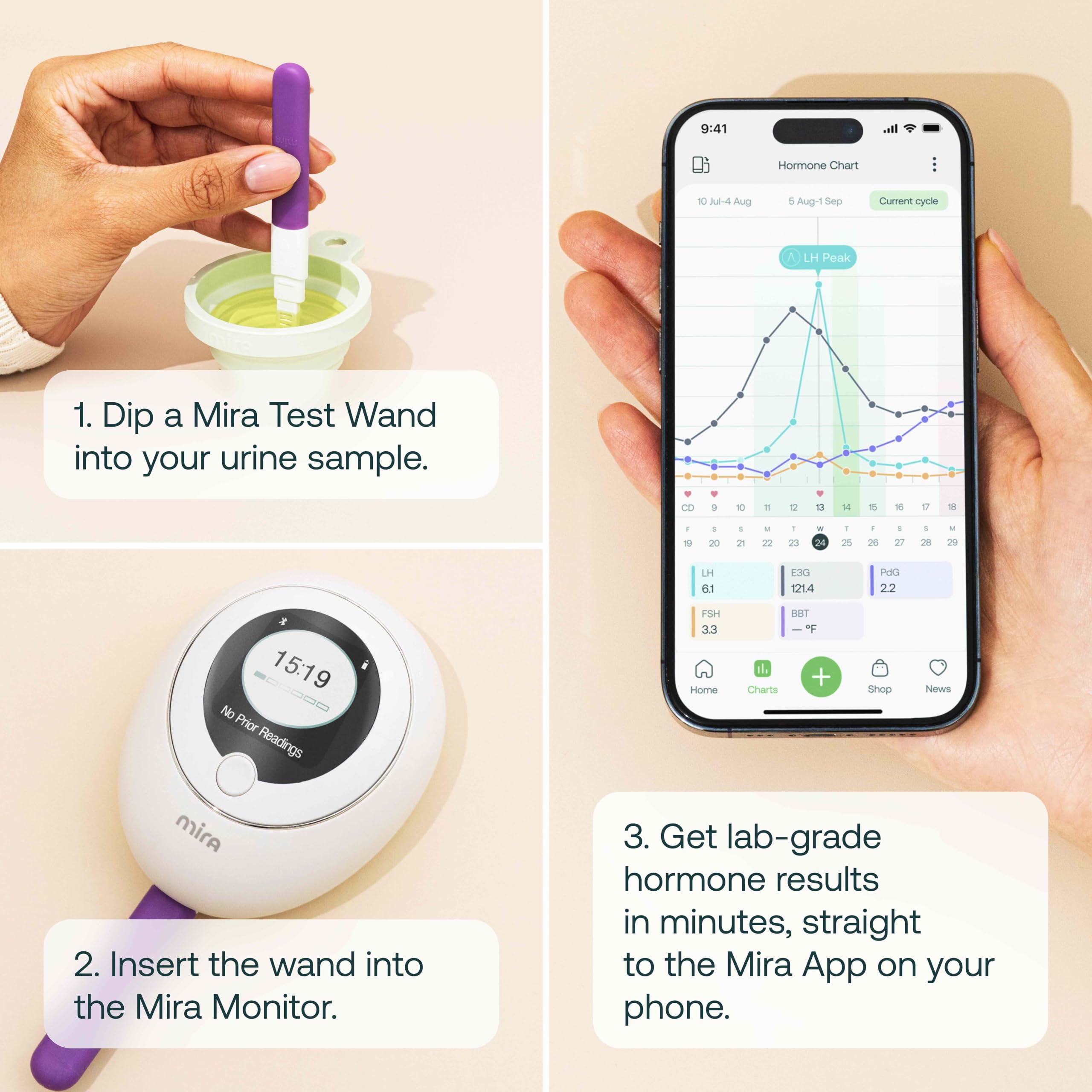 Mira Max Fertility Monitor & Ovulation Test Kit | 7x More Accurate At-Home Hormone Tracker